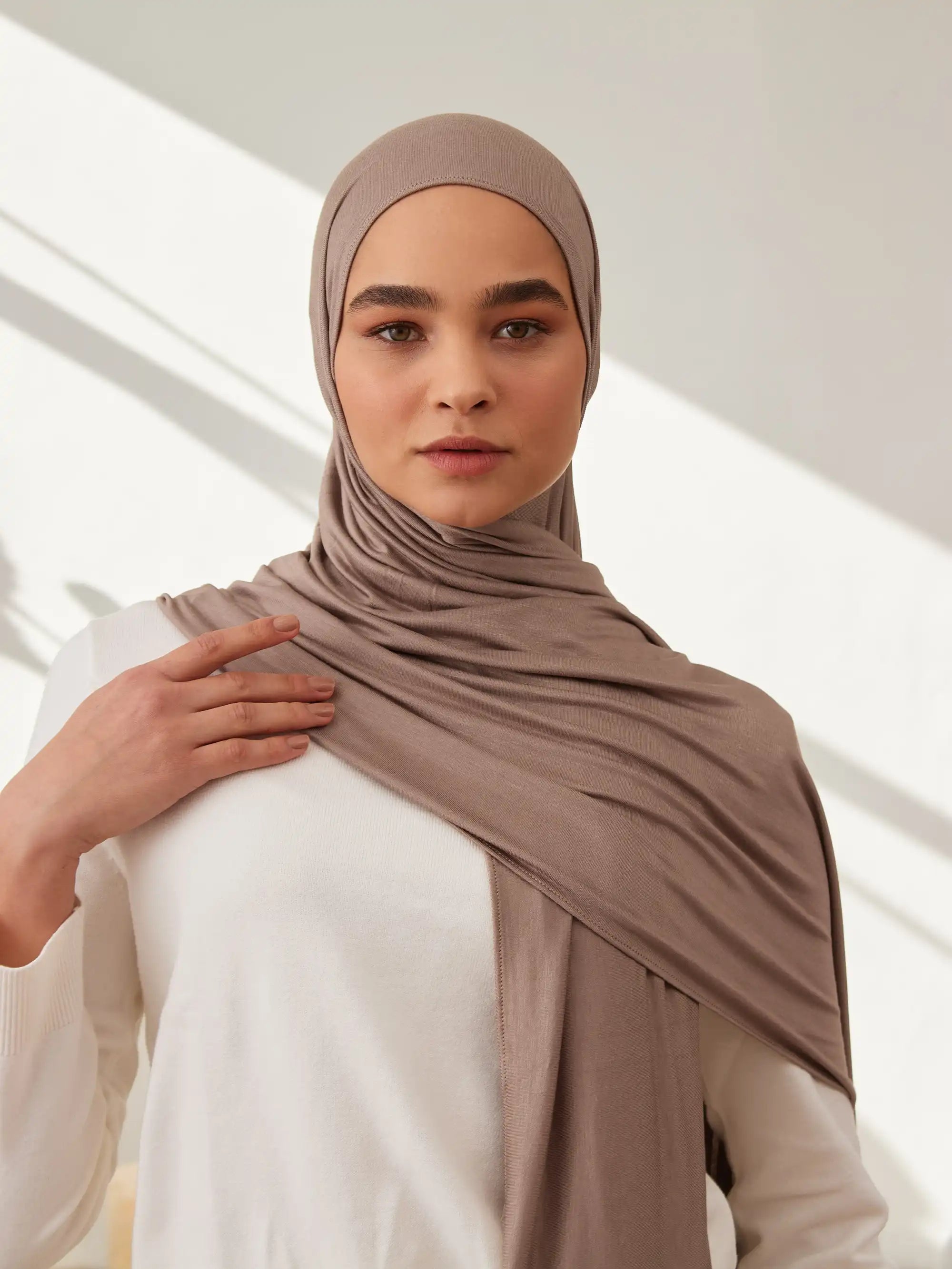 Premium Jersey Hijab - Desert