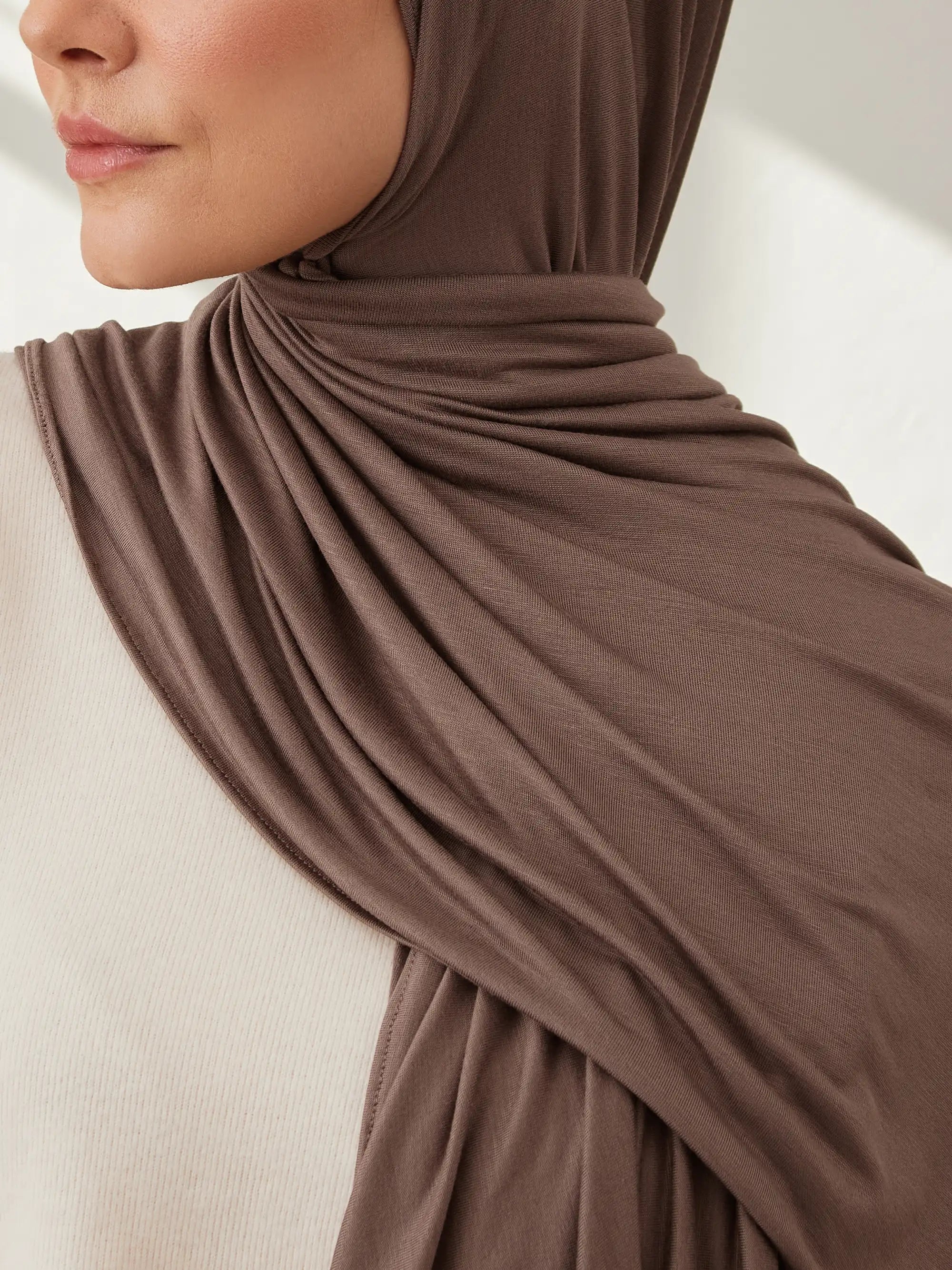 Premium Jersey Hijab - Desert Taupe