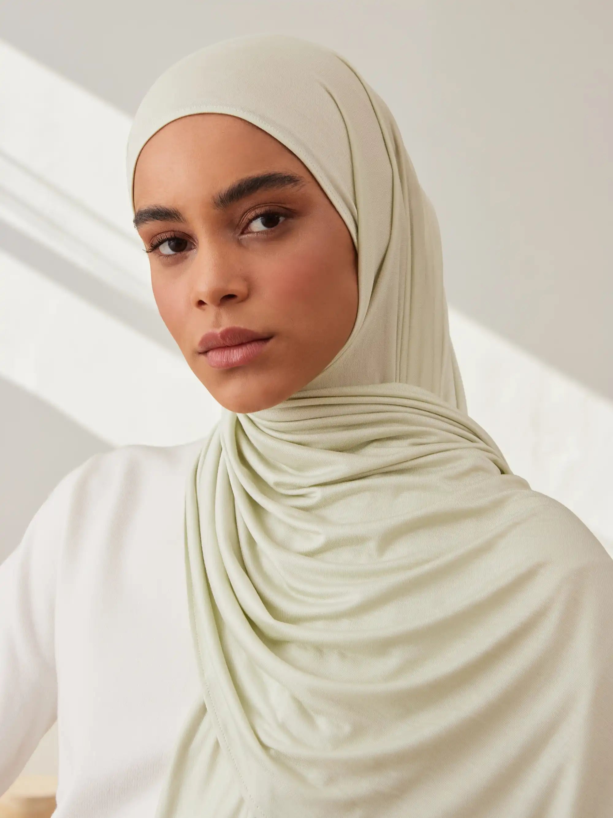 Small Premium Jersey Hijab - Lime Cream