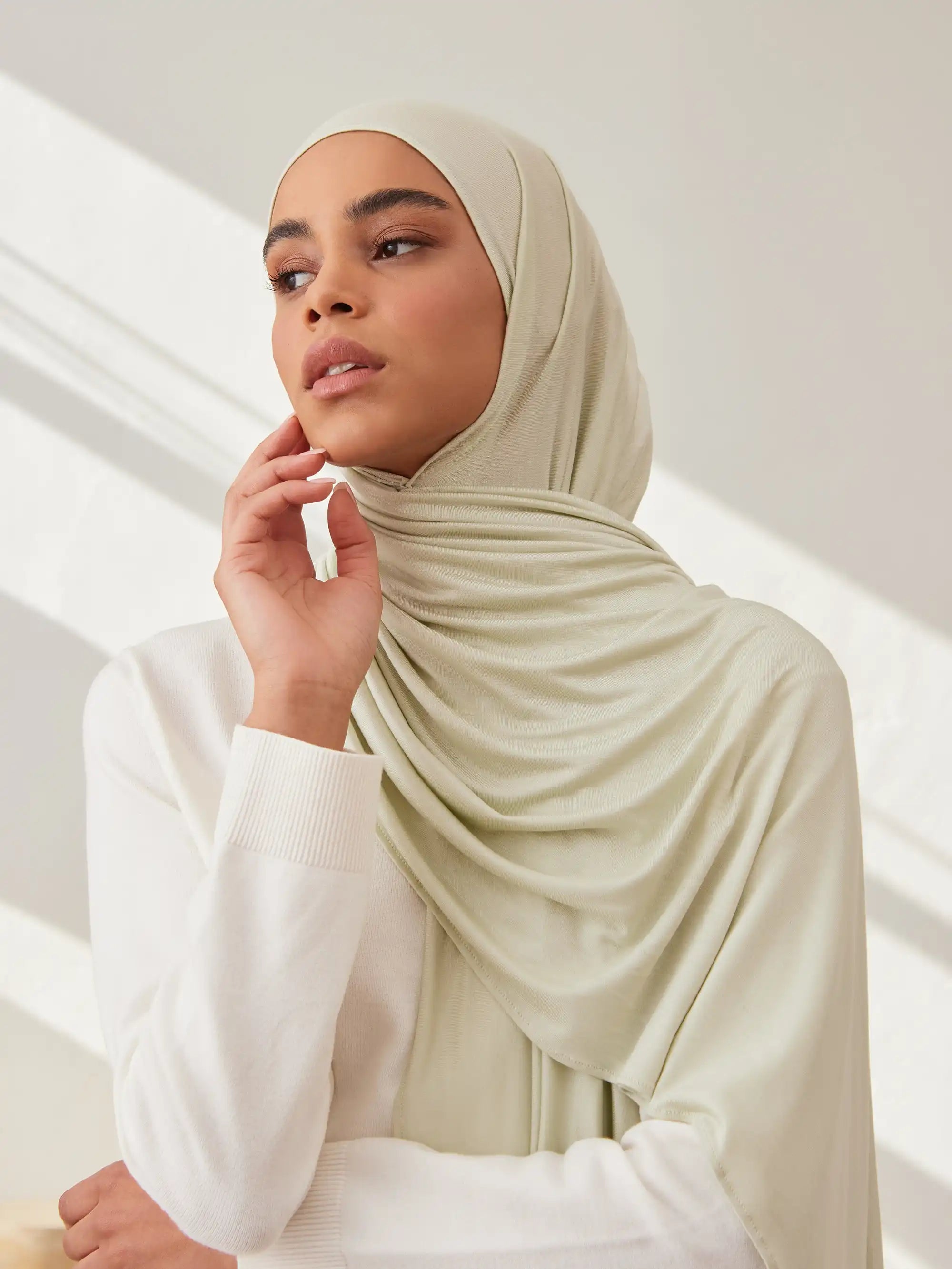 Small Premium Jersey Hijab - Lime Cream