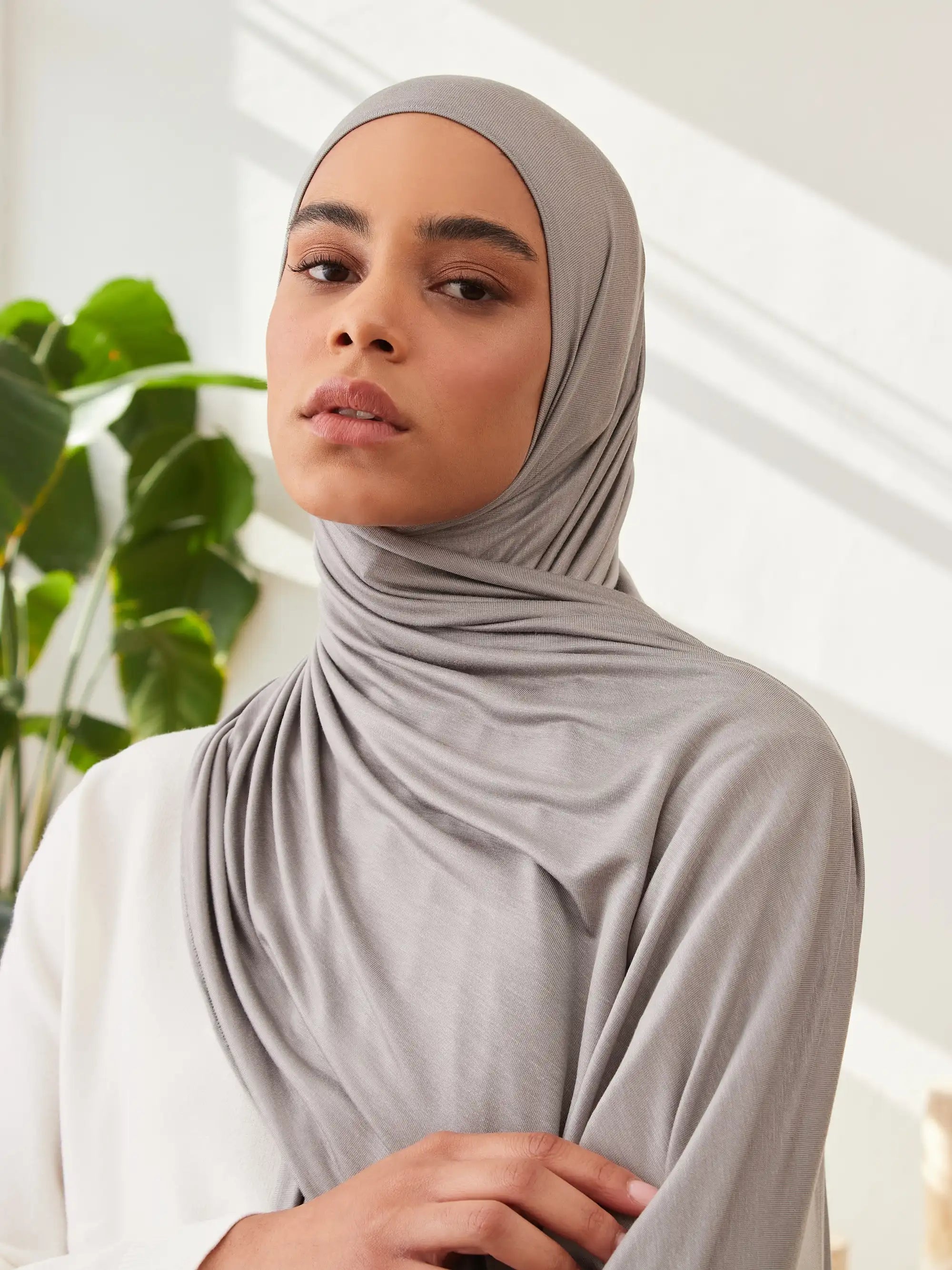 Premium Jersey Hijab - Silver