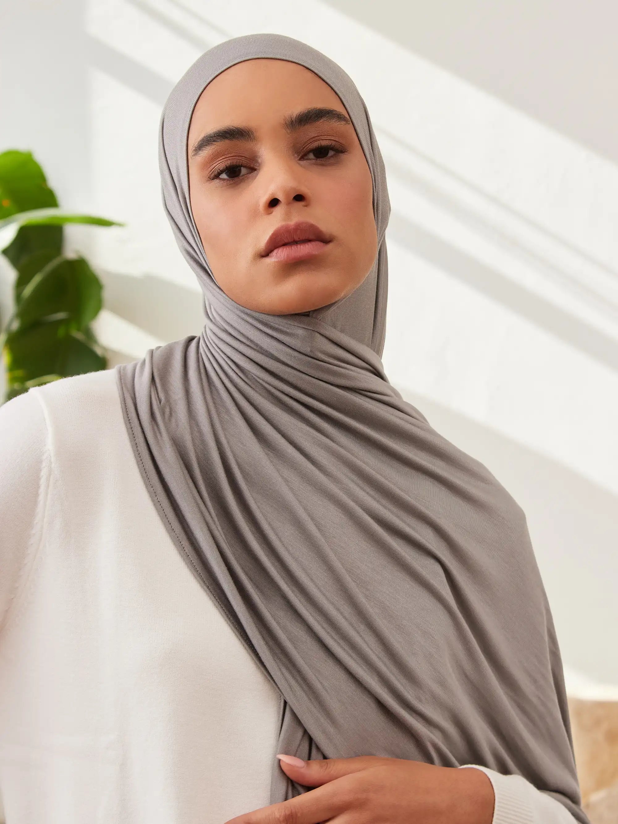 Premium Jersey Hijab - Silver