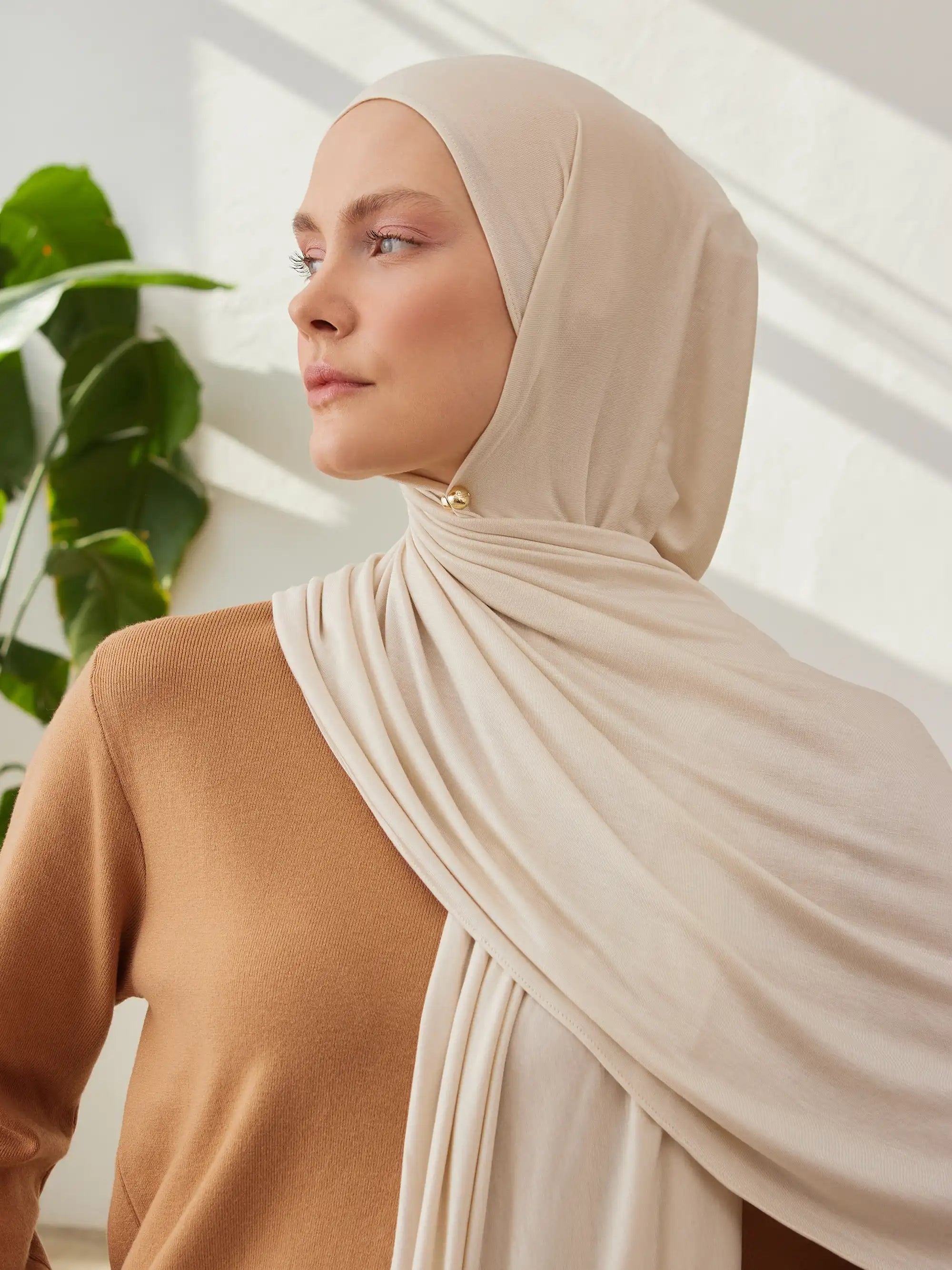 Small Premium Jersey Hijab - Off White