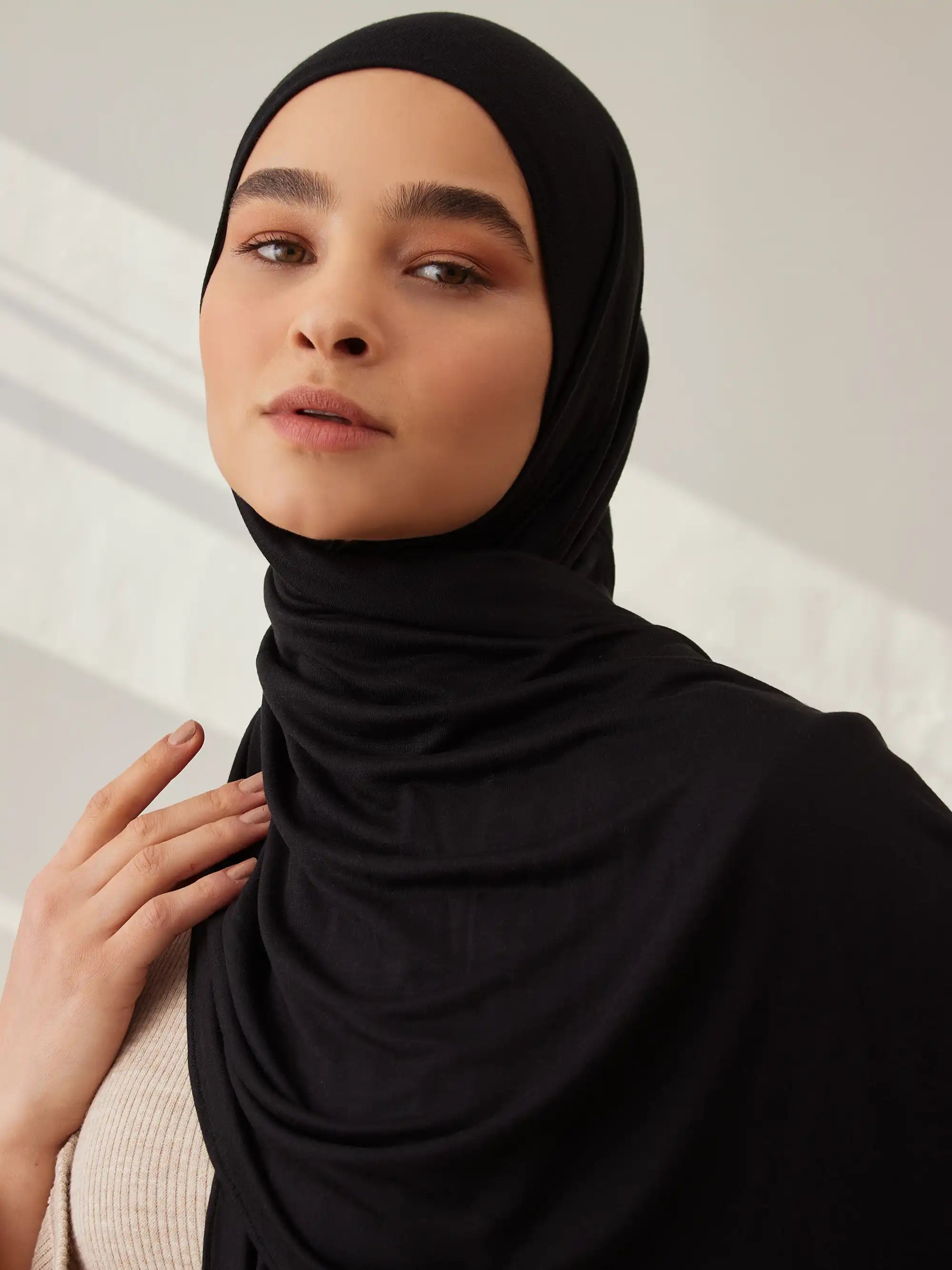 Premium Jersey Hijab - Black