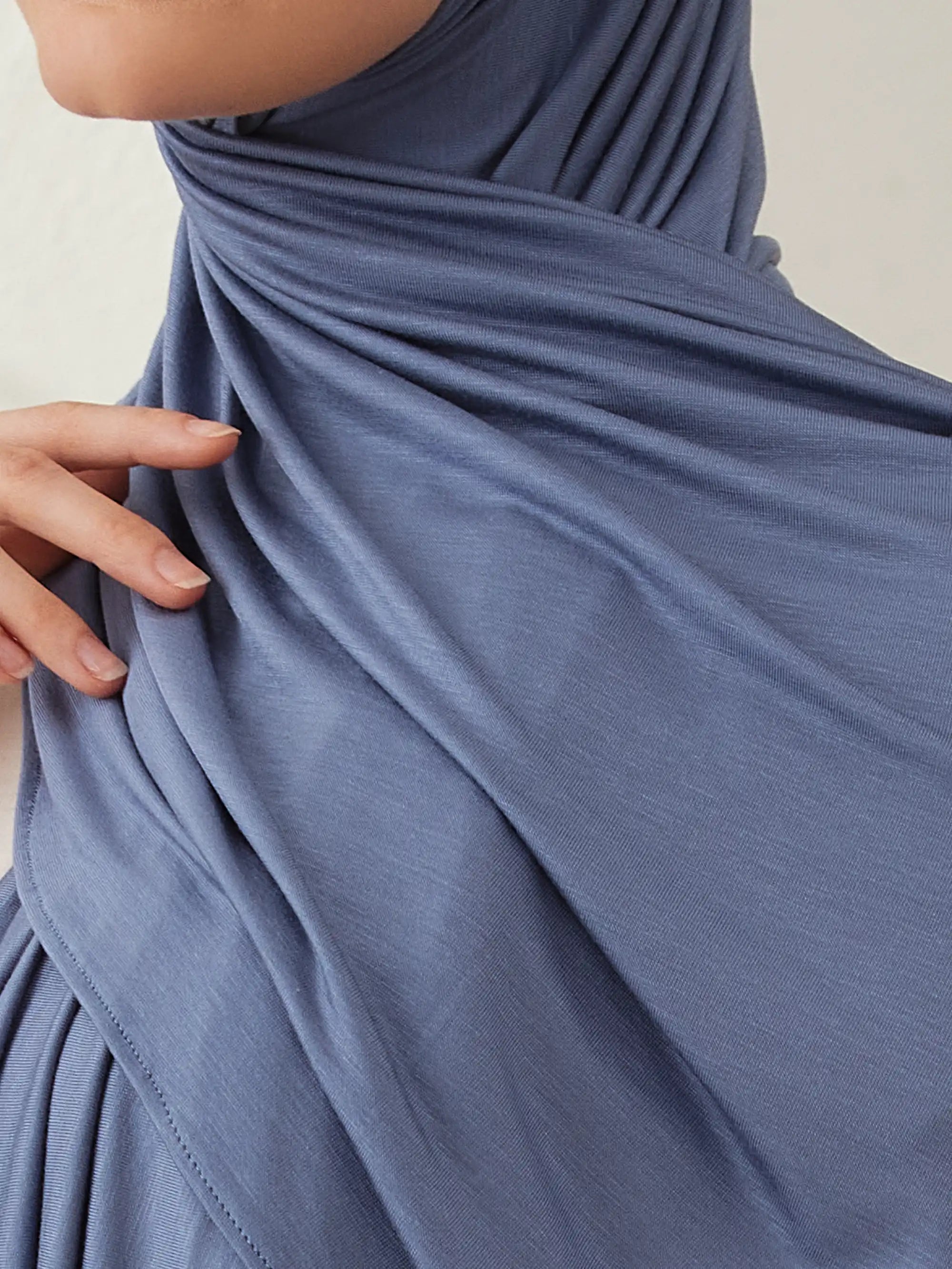 Small Premium Jersey Hijab - Denim