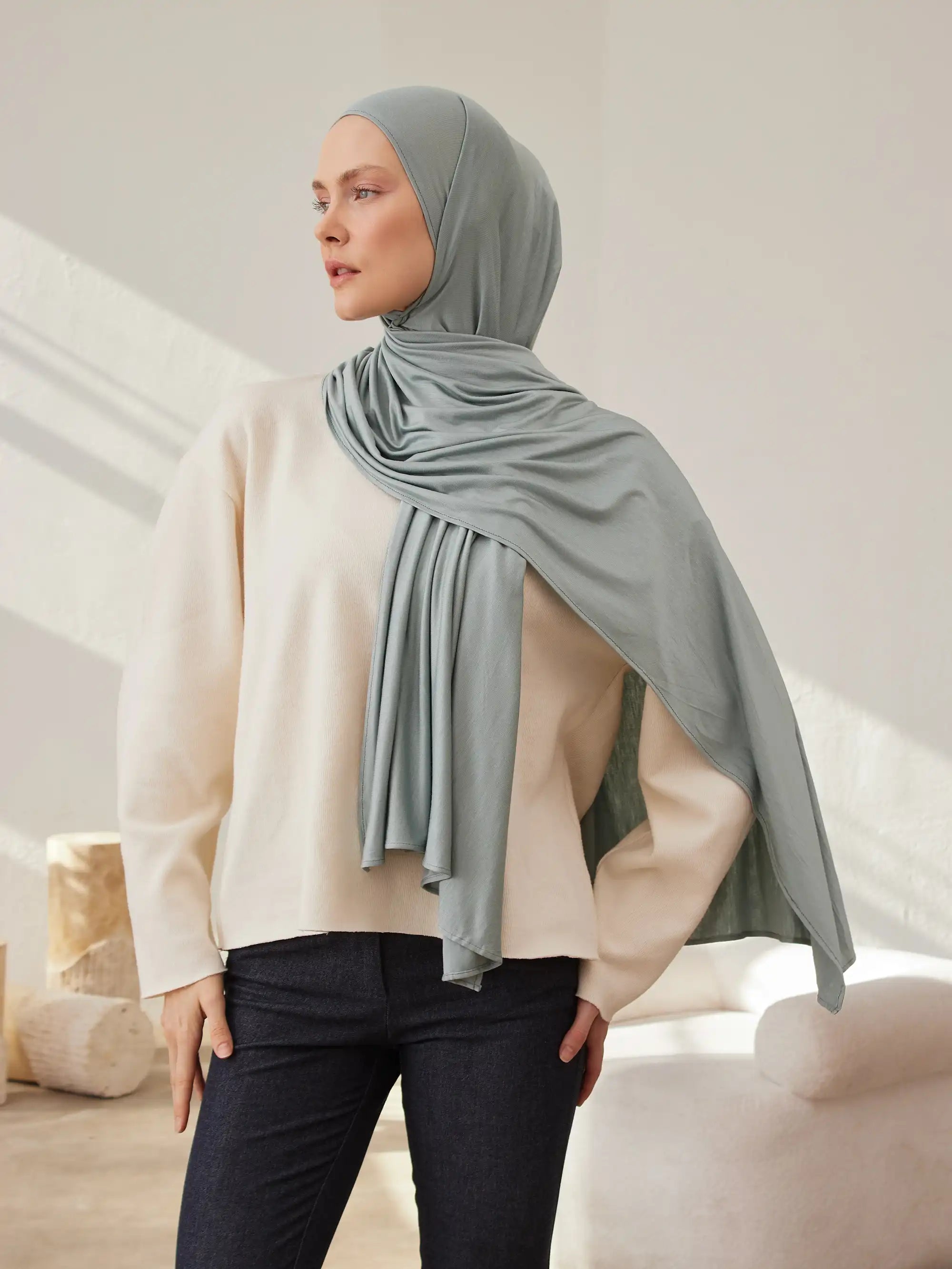 Small Premium Jersey Hijab - Mint
