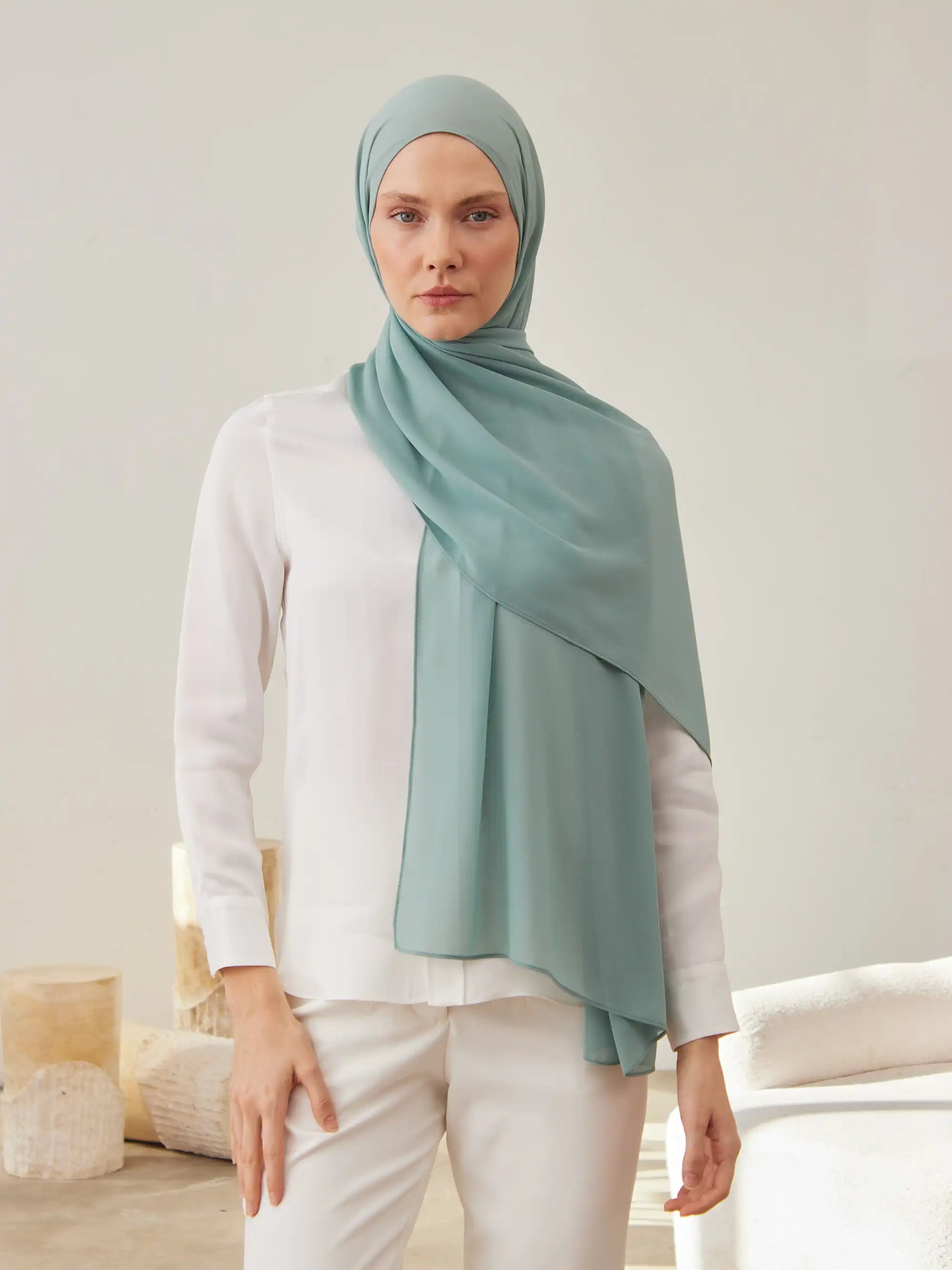 Small Luxury Chiffon Hijab - Mint
