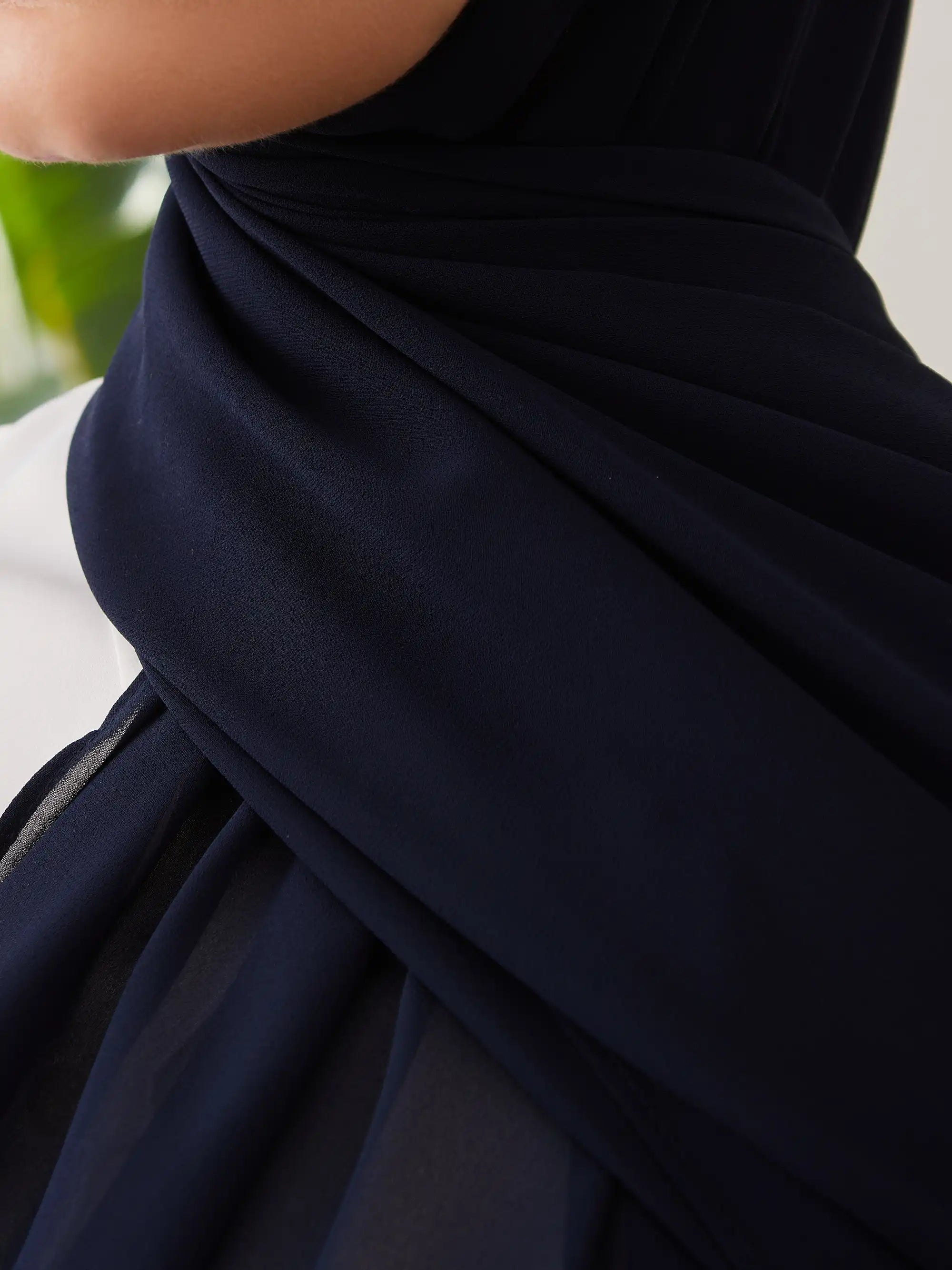 Small Luxury Chiffon Hijab - Navy