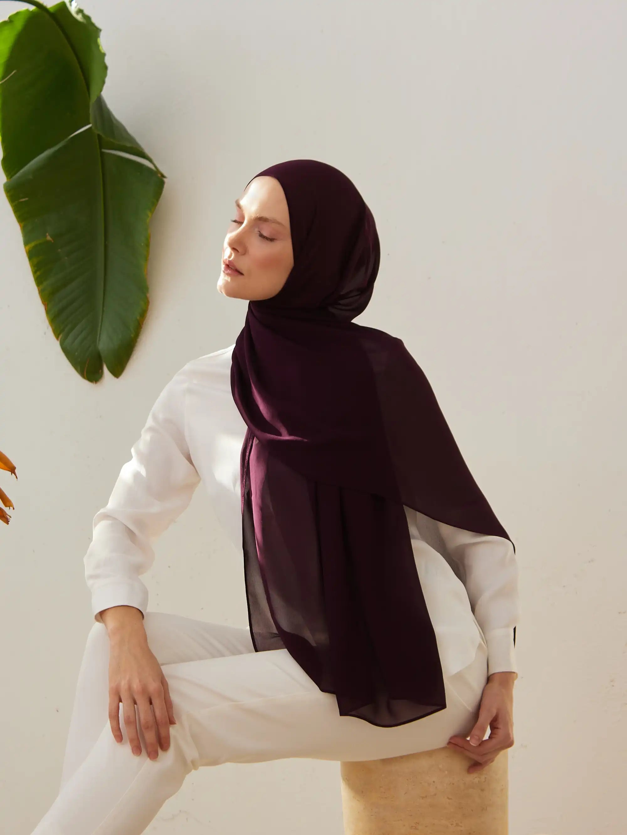 Small Luxury Chiffon Hijab - Winter Bloom