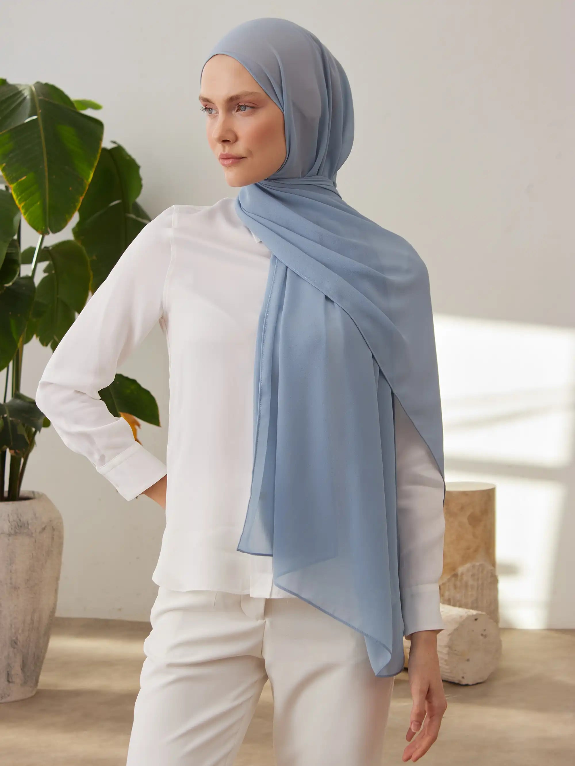 Deluxe Chiffon Hijab - Cloud Blue
