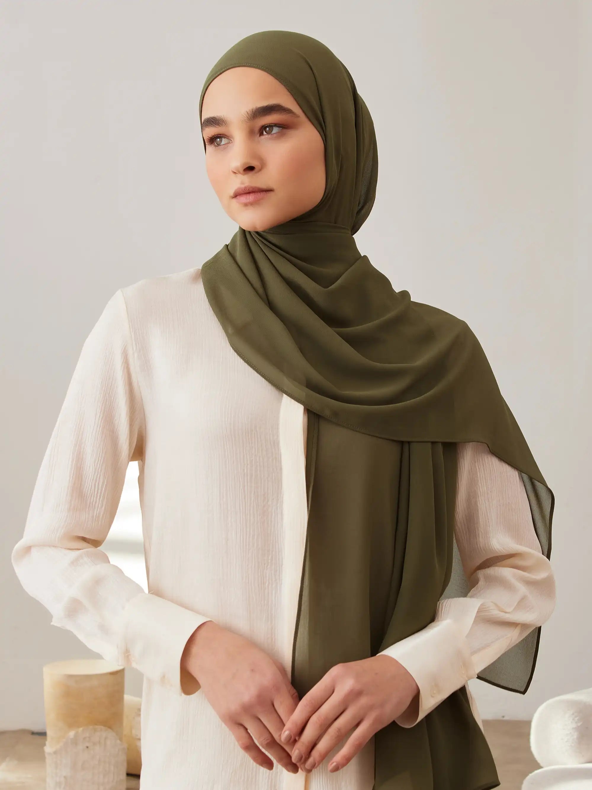 Deluxe Chiffon Hijab - Olive