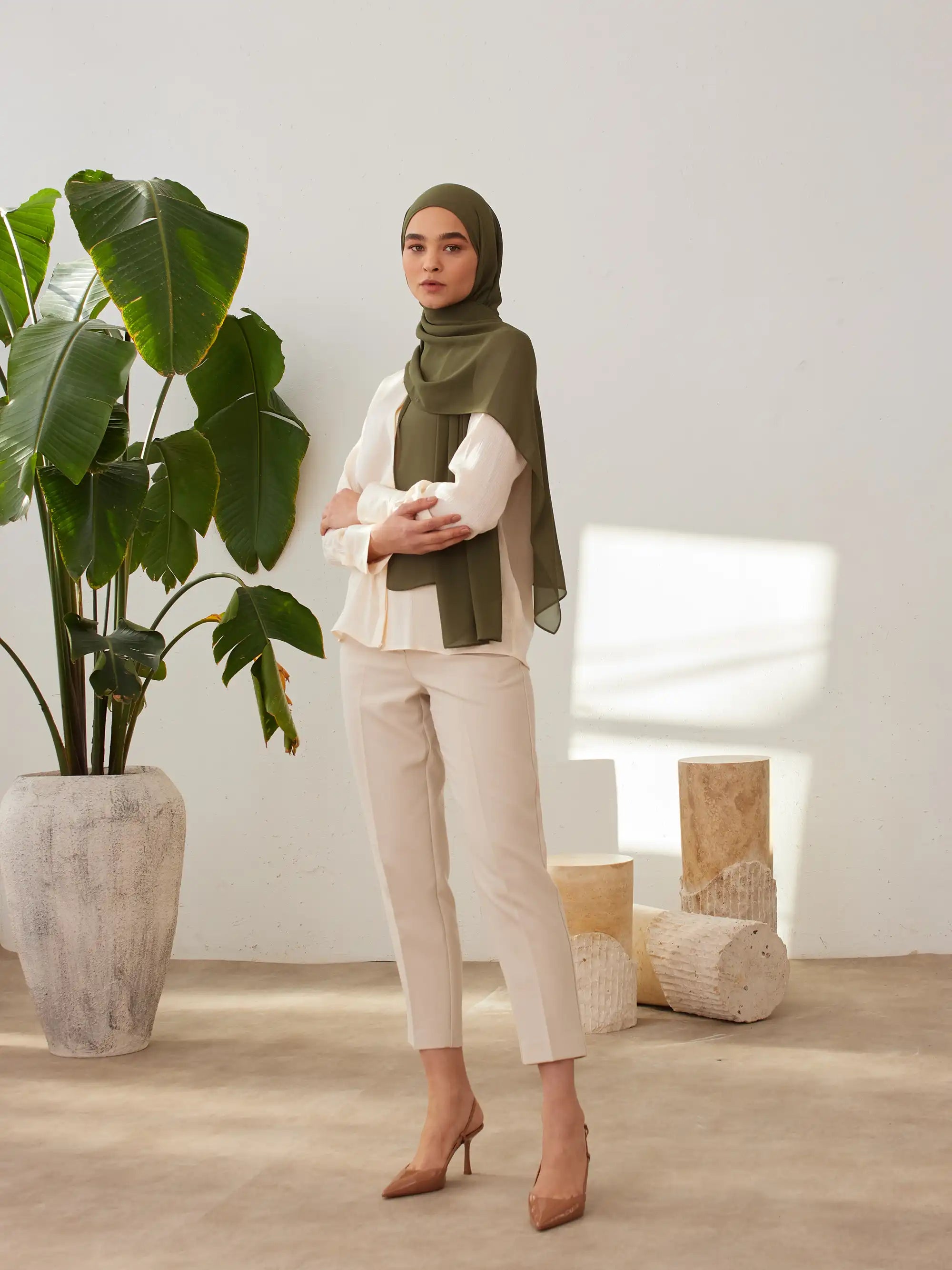 Deluxe Chiffon Hijab - Olive