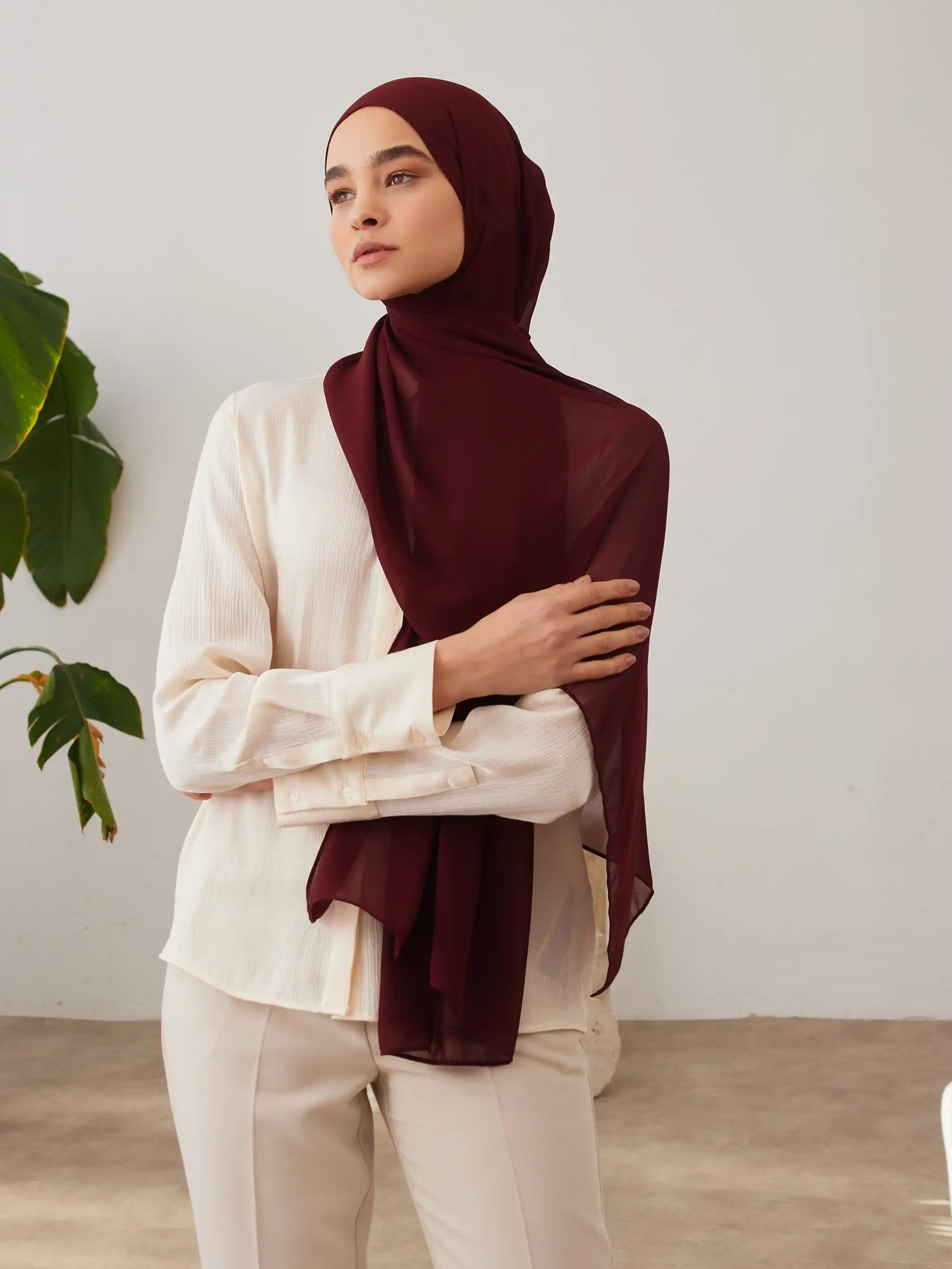 Deluxe Chiffon Hijab - Maroon