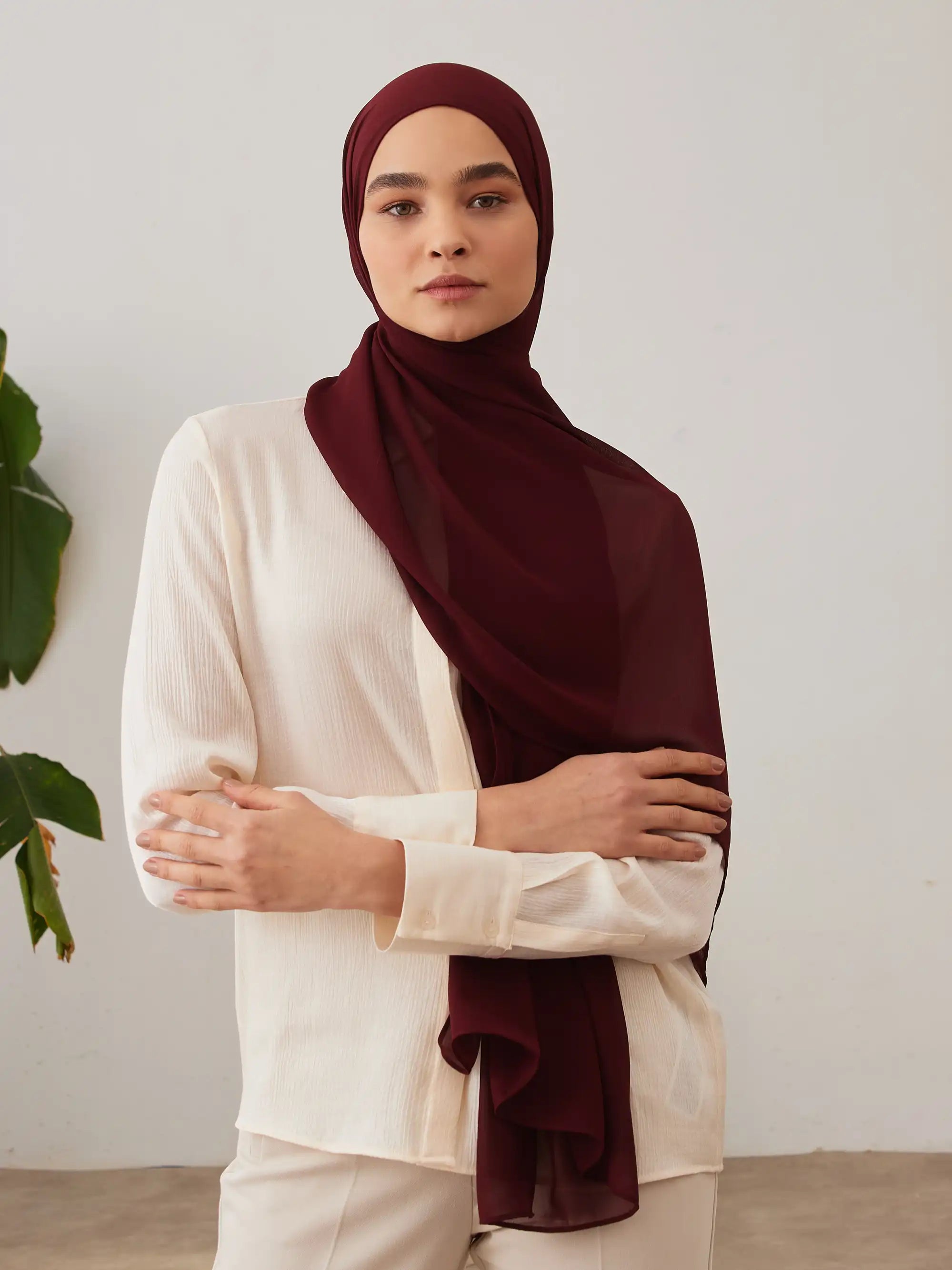 Deluxe Chiffon Hijab - Maroon