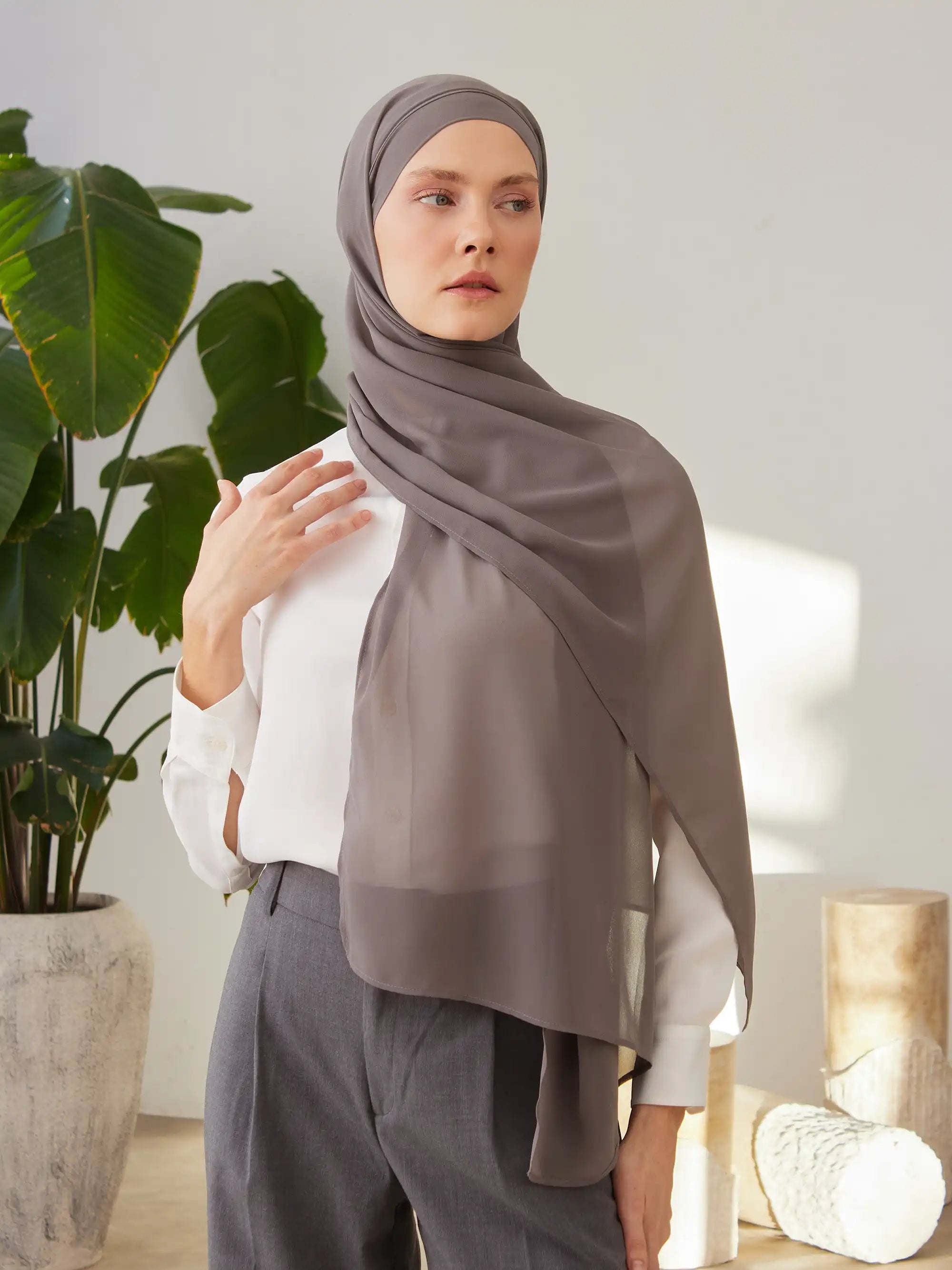 Instant Chiffon Hijab - Gray