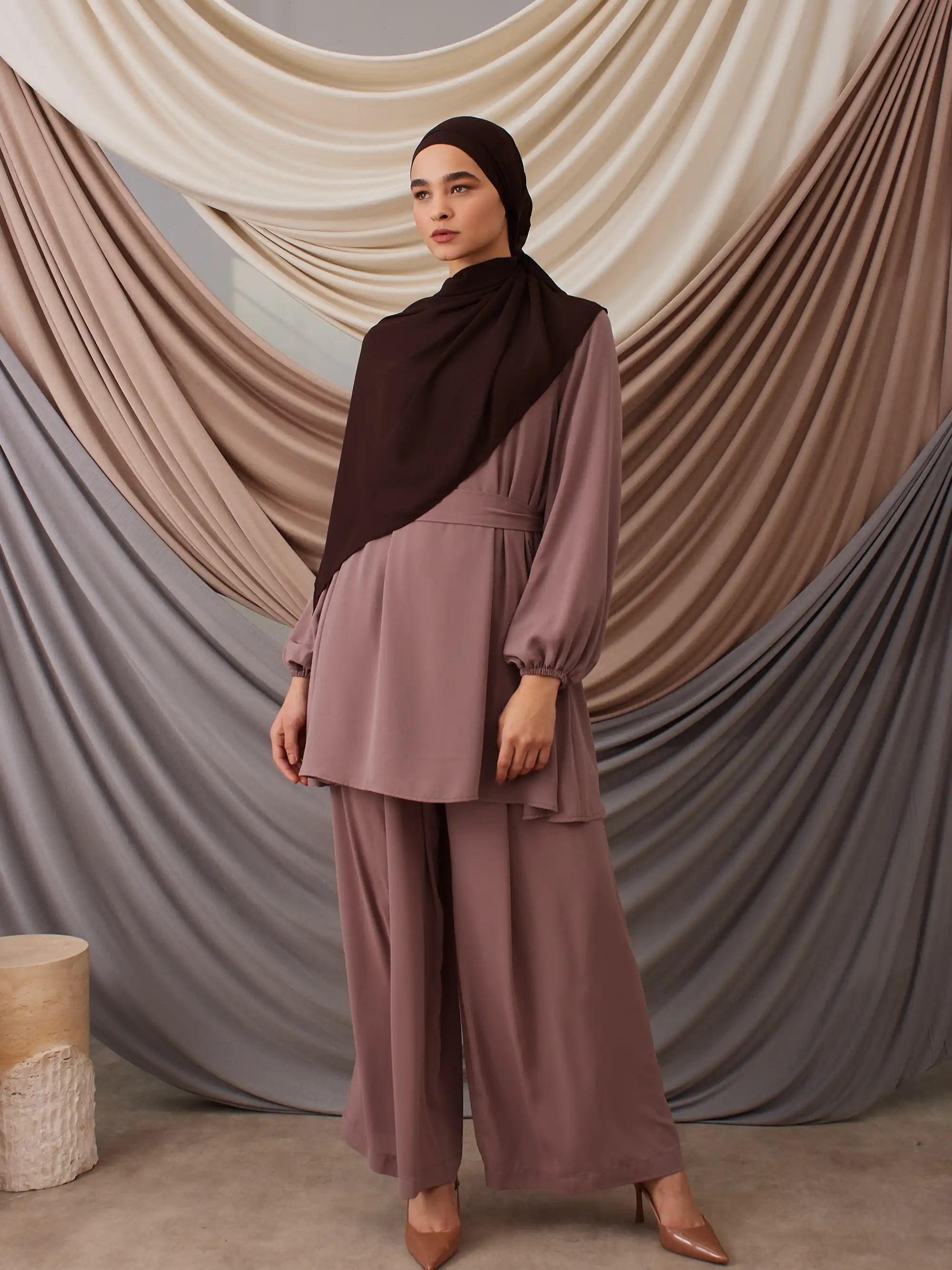 Instant Chiffon Hijab - Coffee Brown