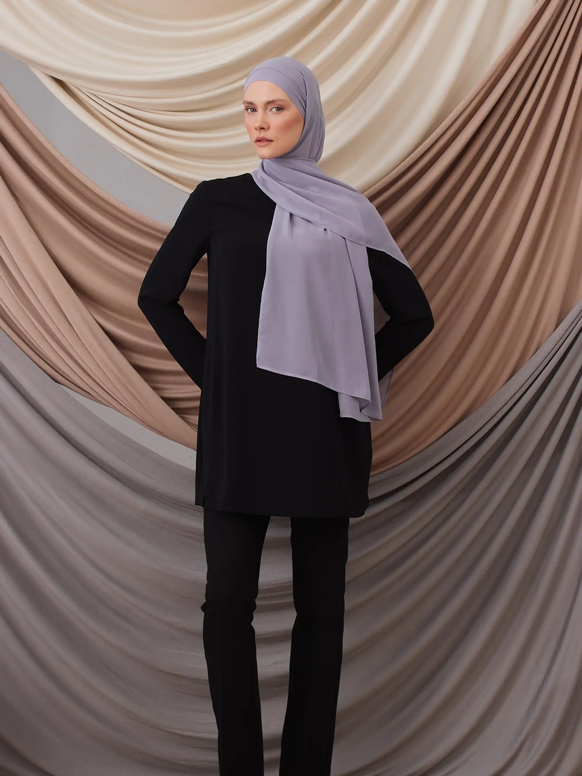 Instant Chiffon Hijab - French Gray