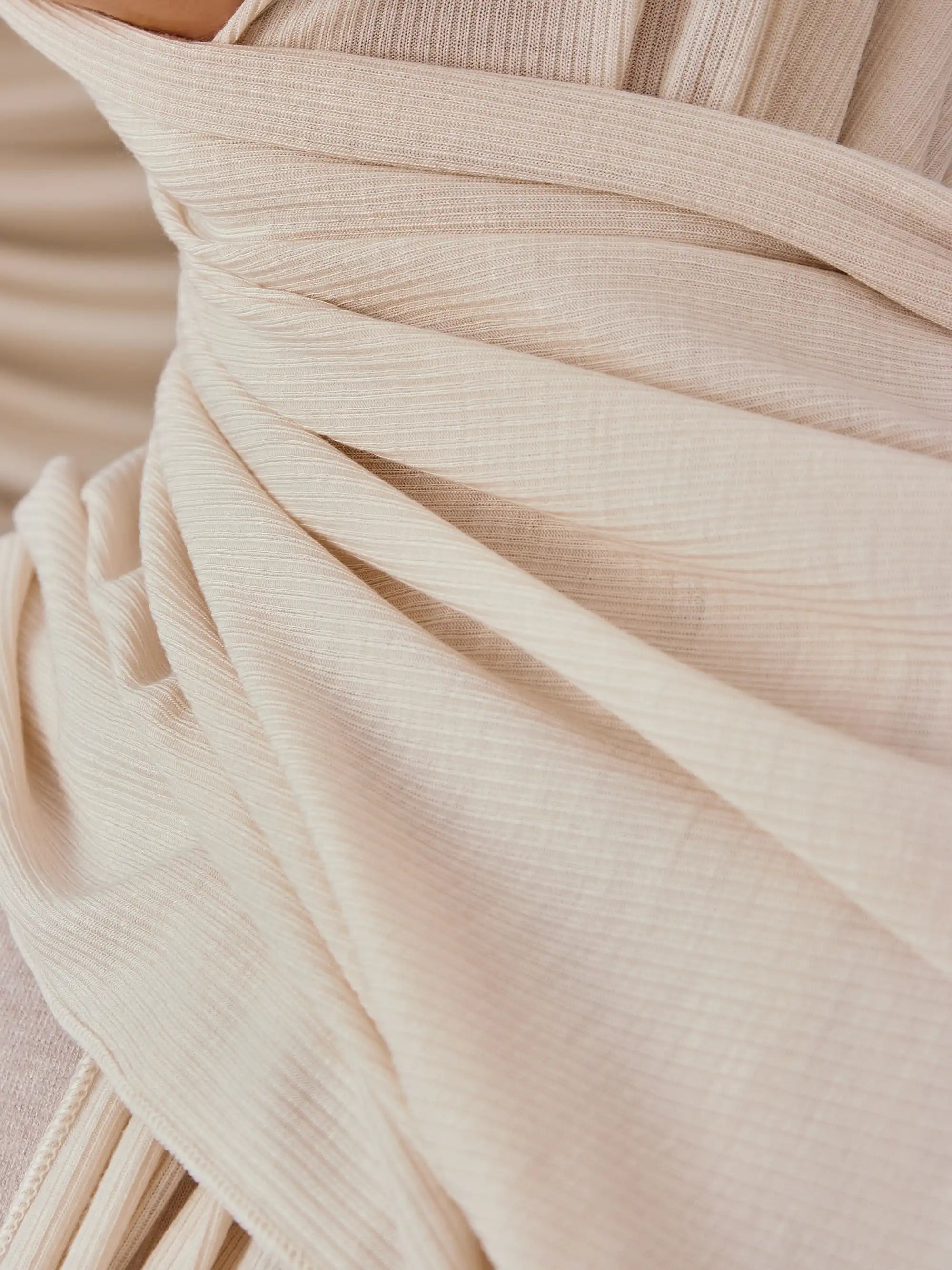 Small Ribbed Jersey Hijab - Off White