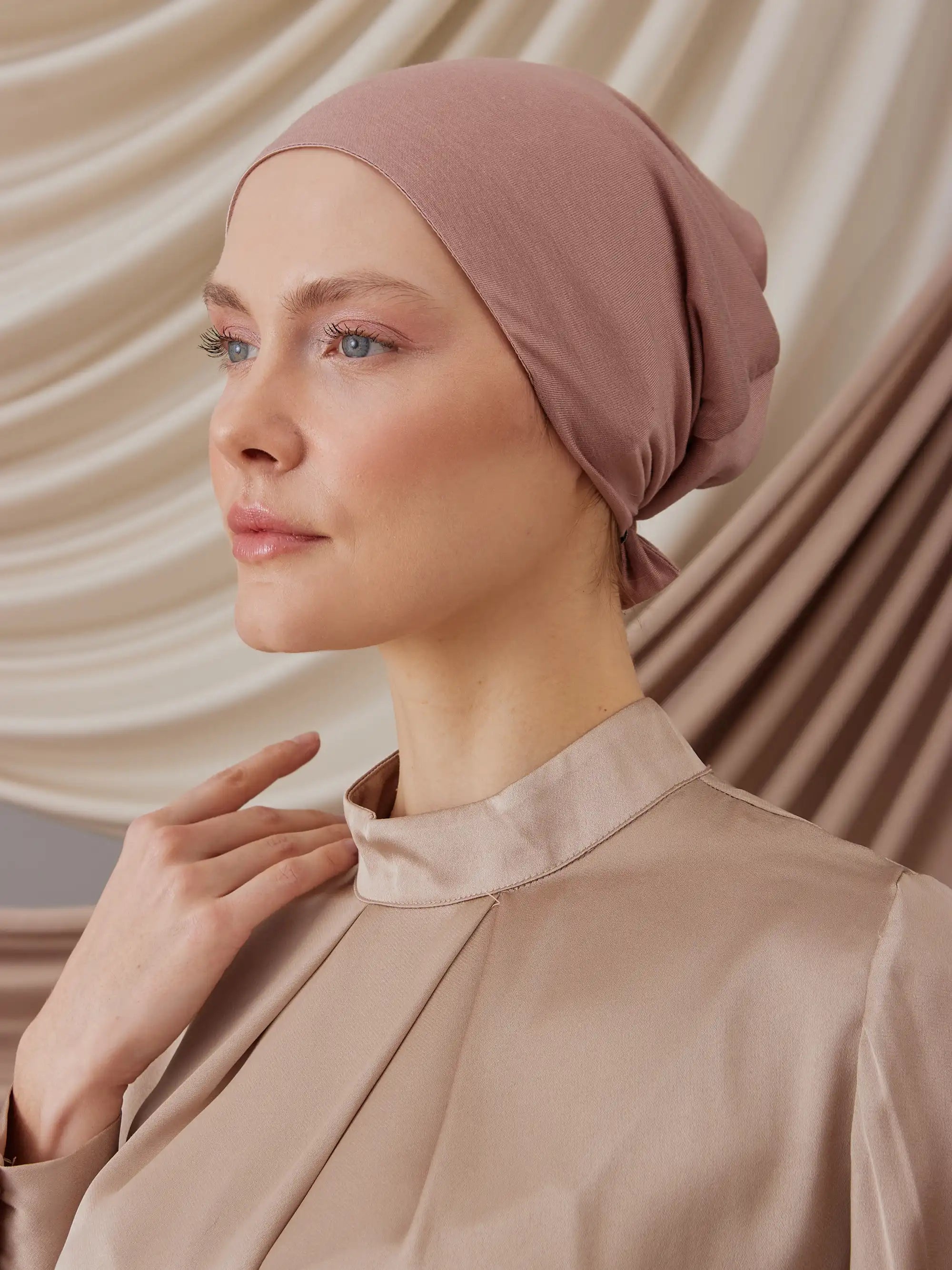 Satin Lined Underscarf - Dusty Rose