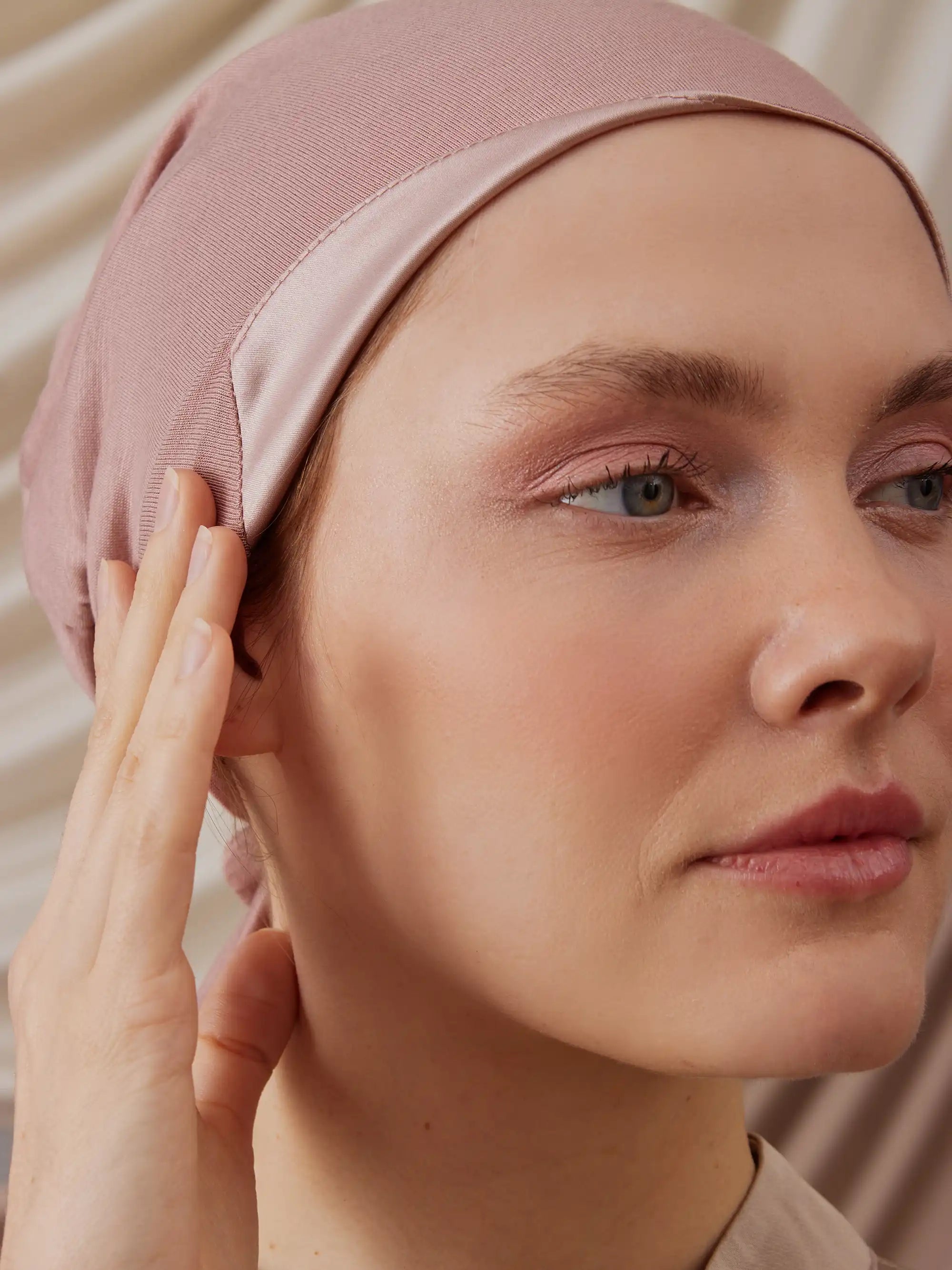 Satin Lined Underscarf - Dusty Rose