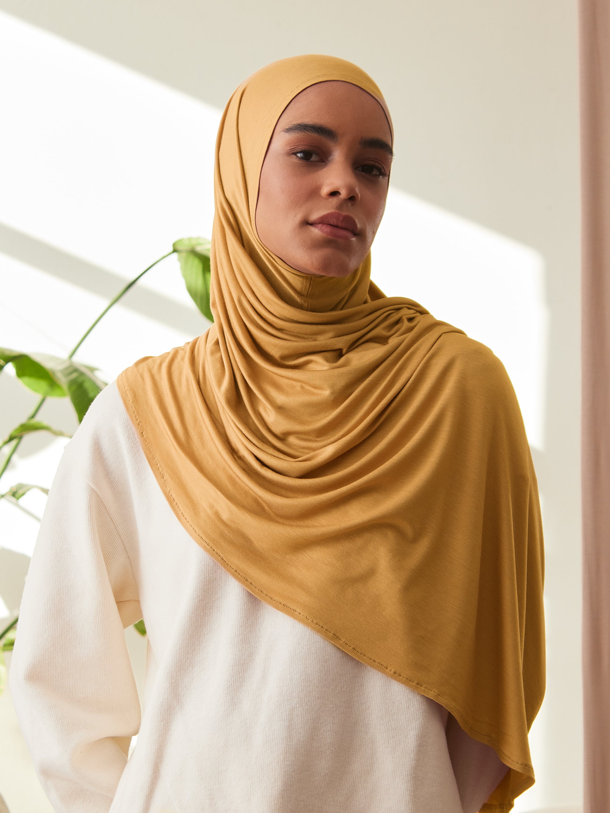 Instant Premium Jersey Hijabs - Mustard Yellow