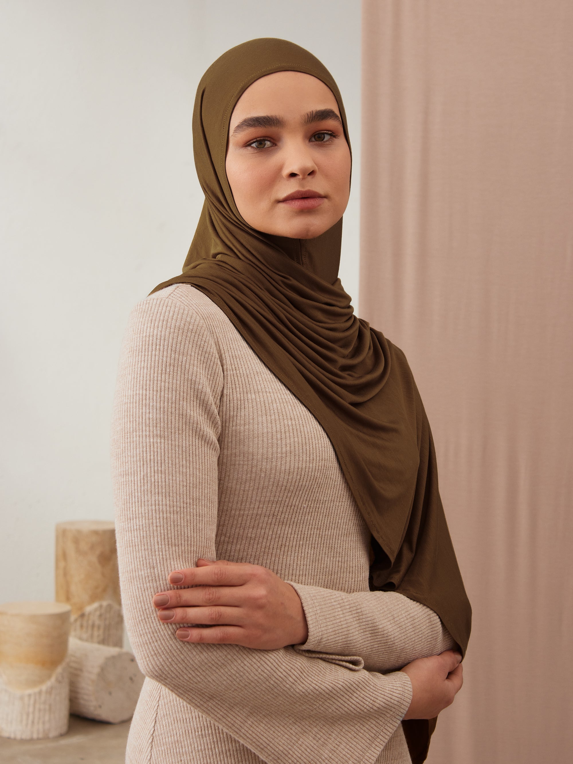 Instant Premium Jersey Hijabs - Earth