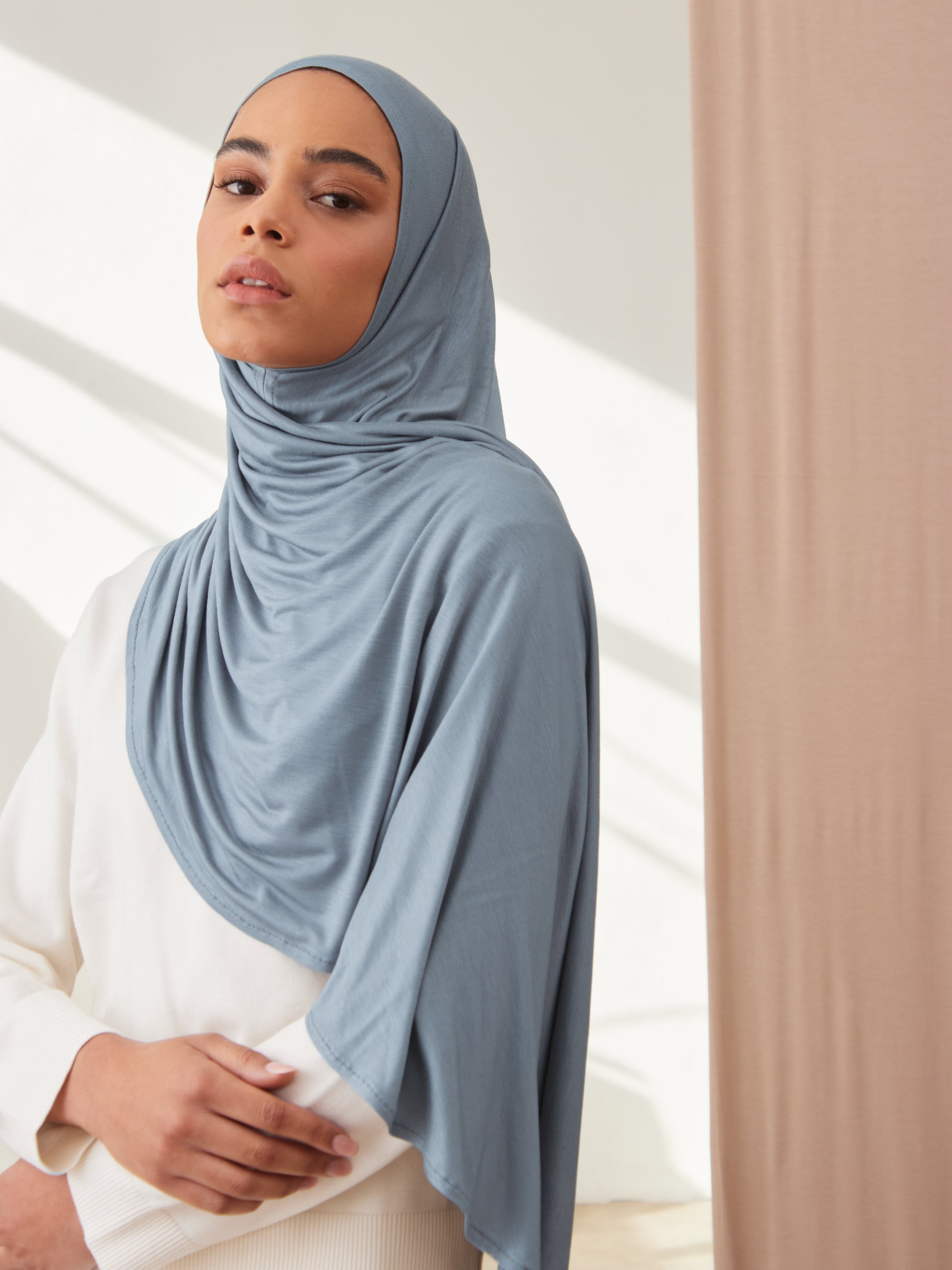 Instant Premium Jersey Hijabs - Light Denim