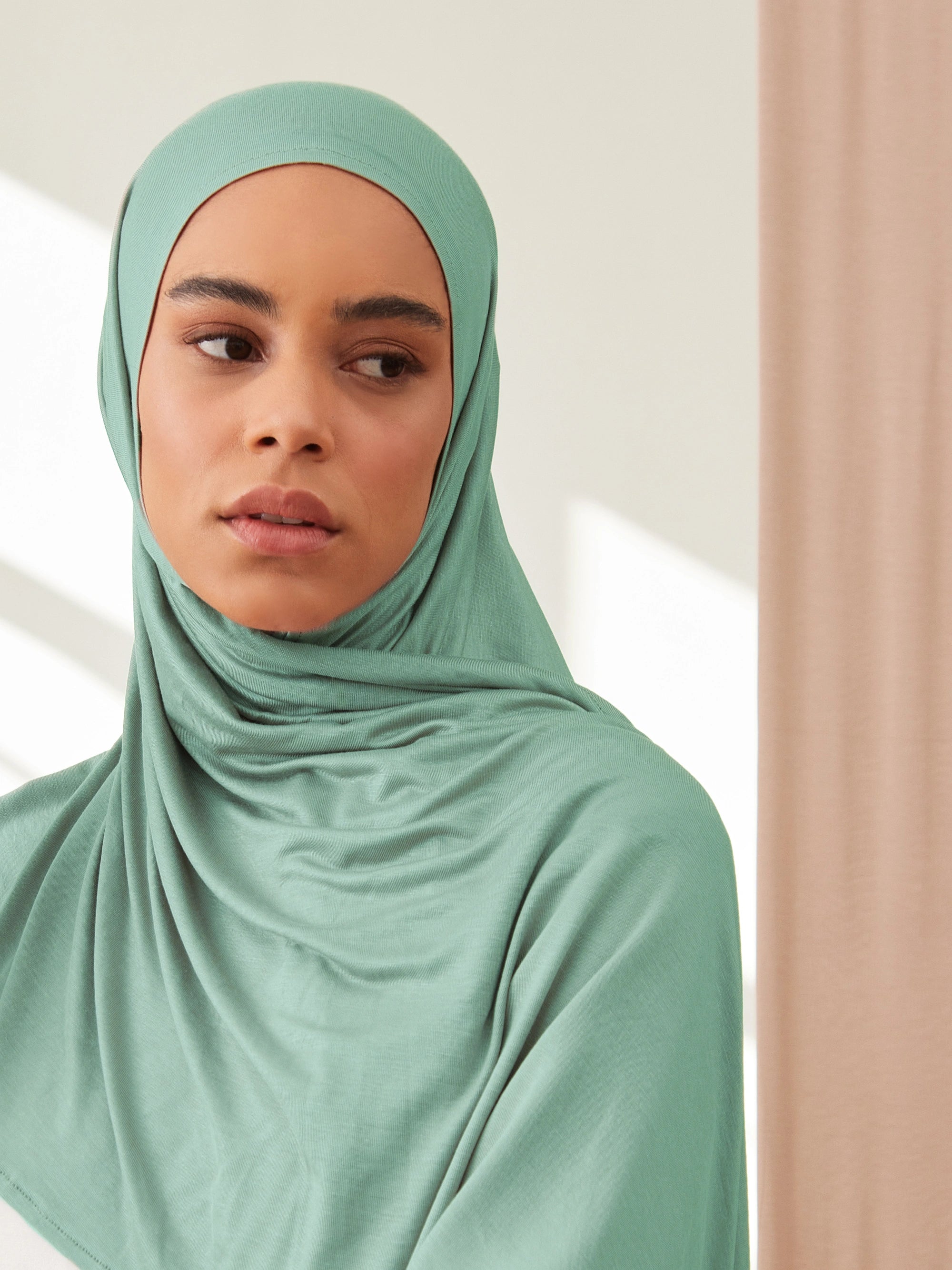 Small Instant Premium Jersey Hijabs - Sea Green