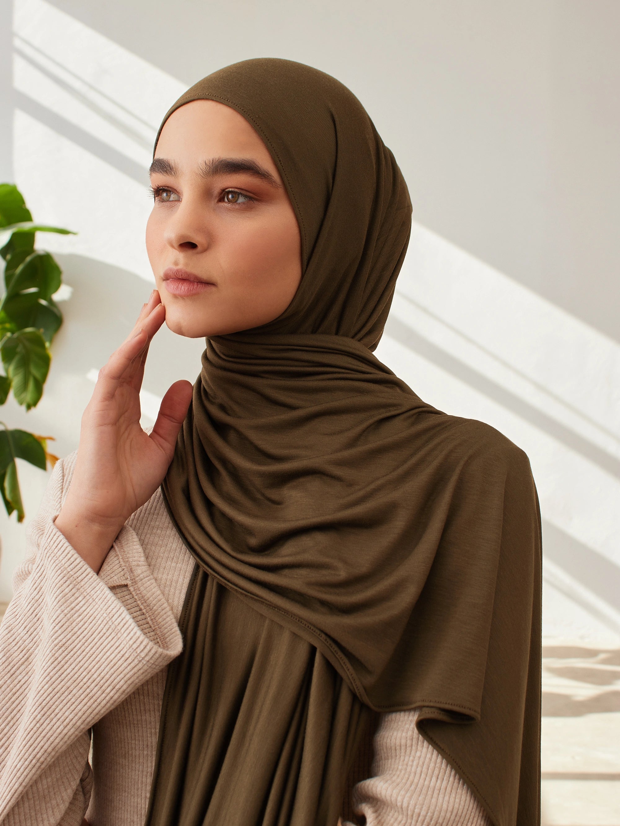 Premium Jersey Hijab - Earth