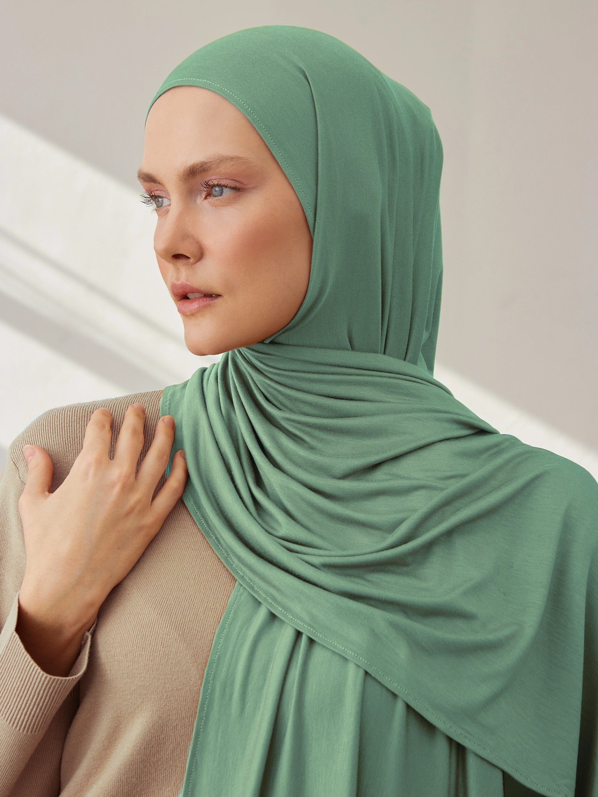 Small Premium Jersey Hijab - Sea Green
