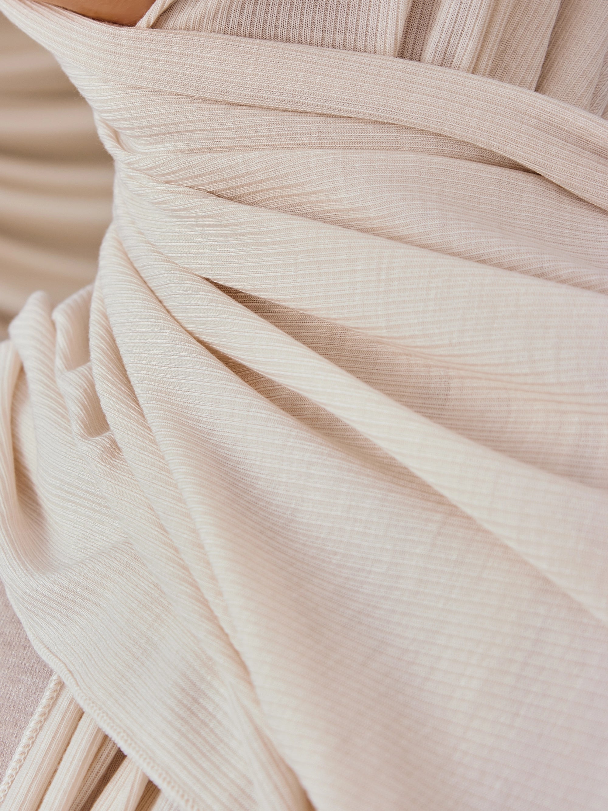 Small Ribbed Jersey Hijab - White Pearl