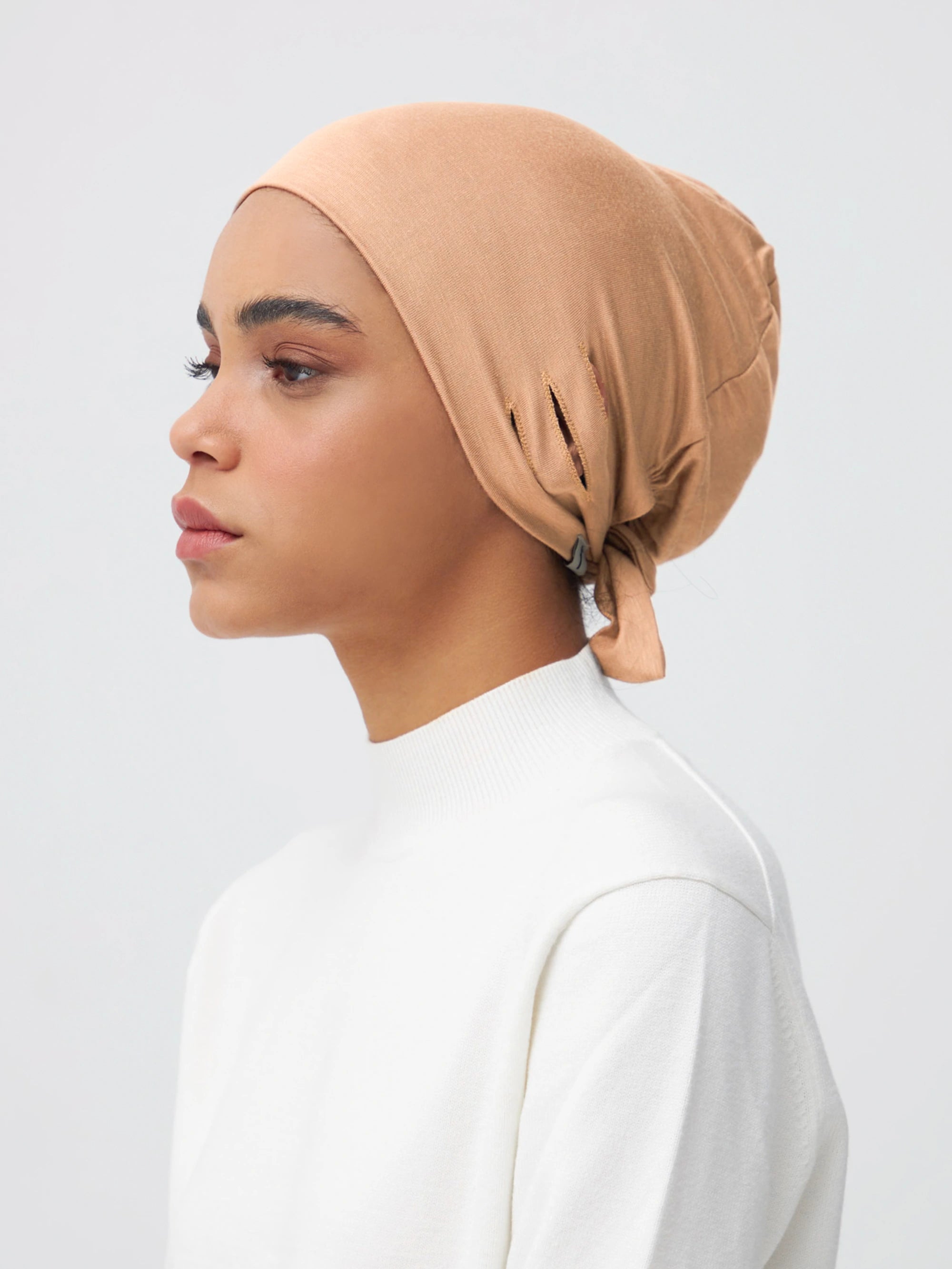 Slit Tie Back Underscarf - Beach Sand