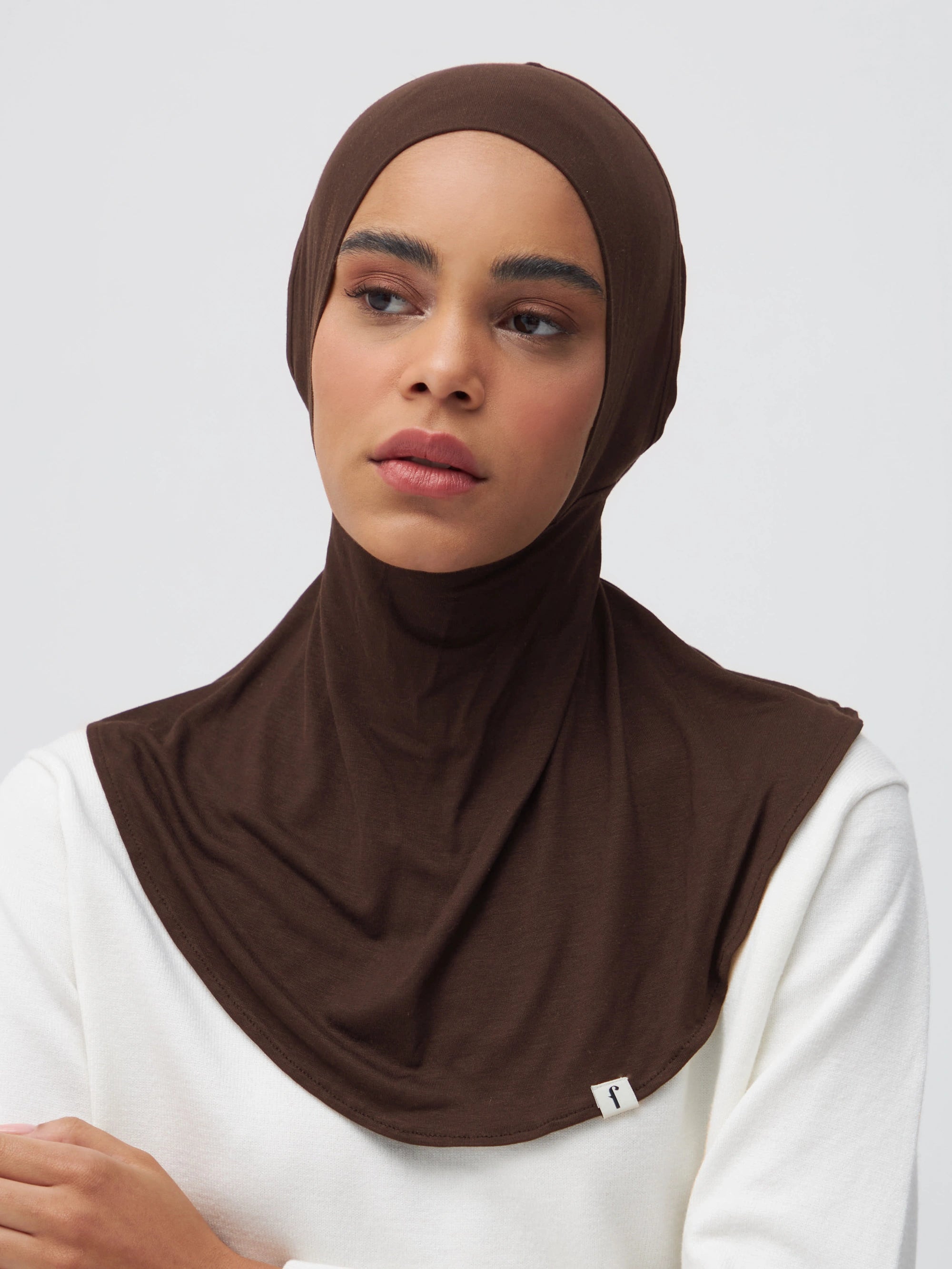 Tie Back Full Cover Underscarf - Coffee Bean