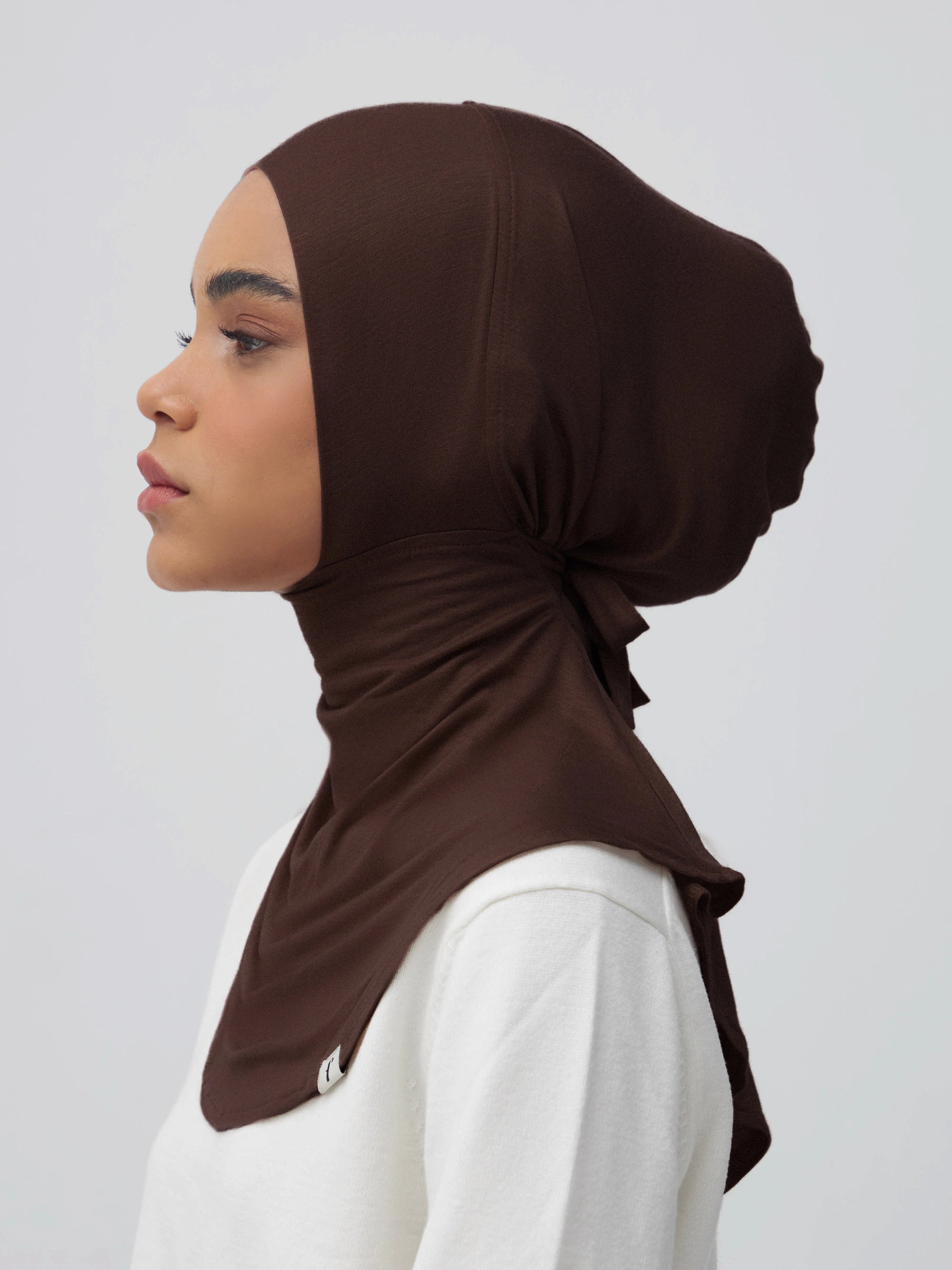Tie Back Full Cover Underscarf - Coffee Bean