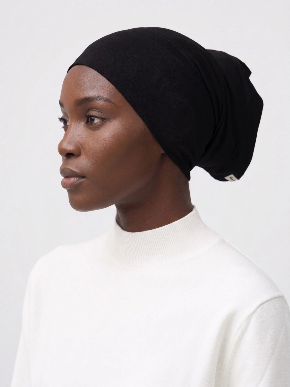 Cotton Tube Underscarf - Black