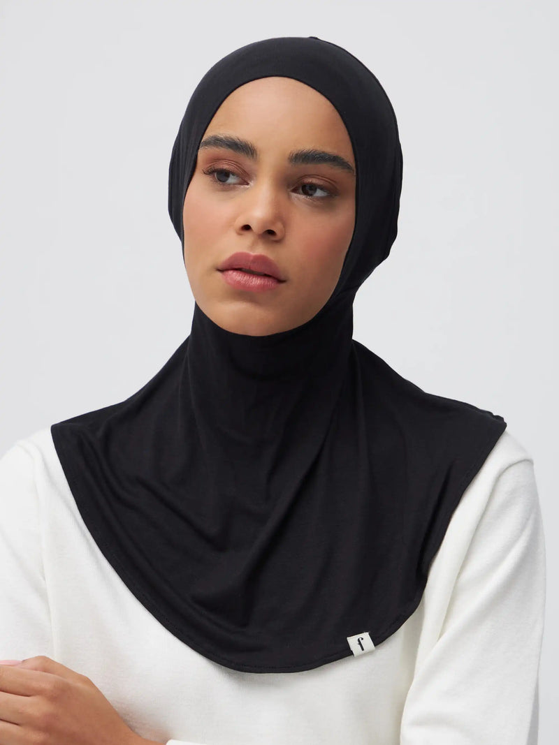 Tie Back Full Cover Underscarf - Black
