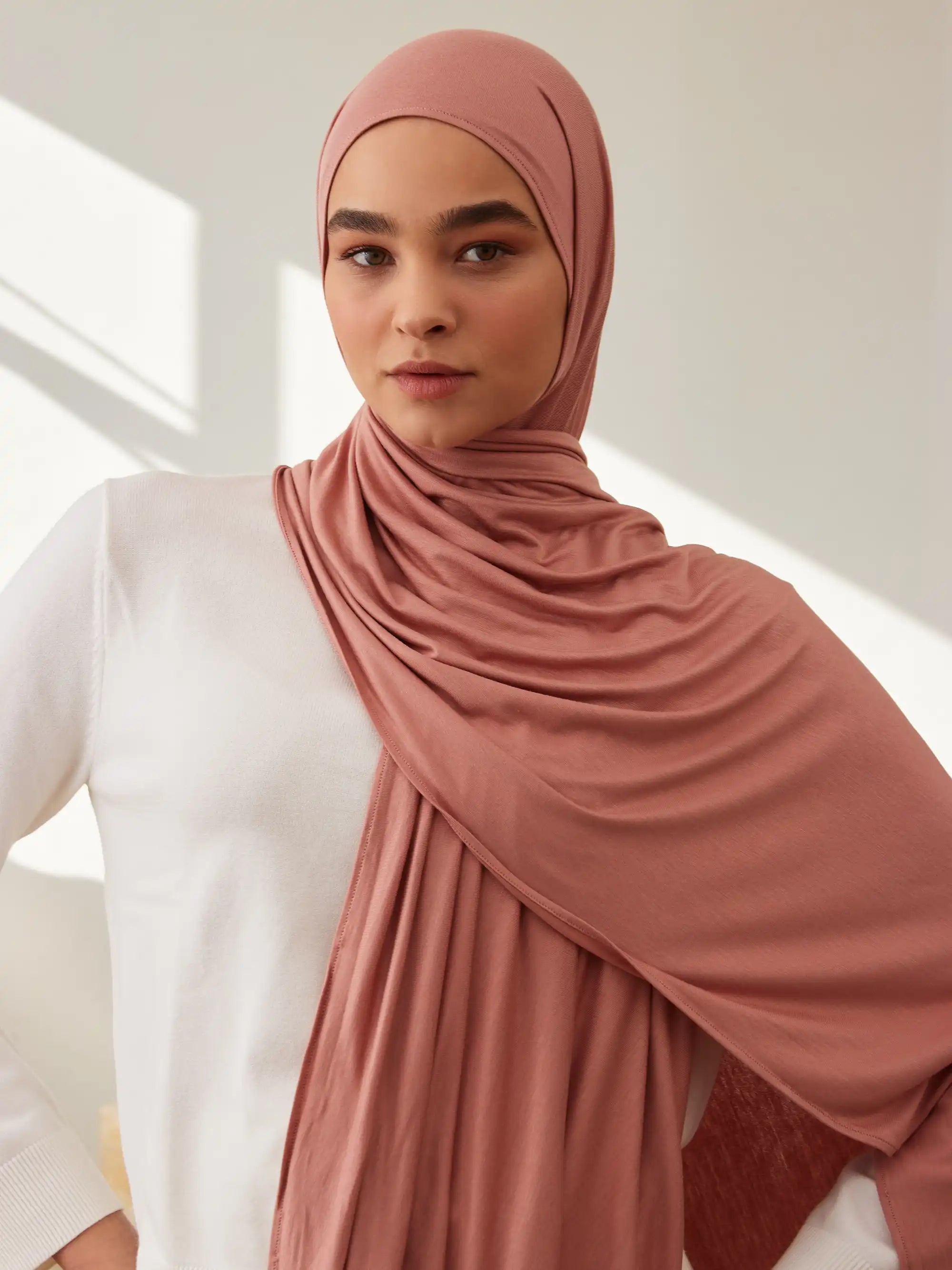 Premium Jersey Hijab - Terracotta