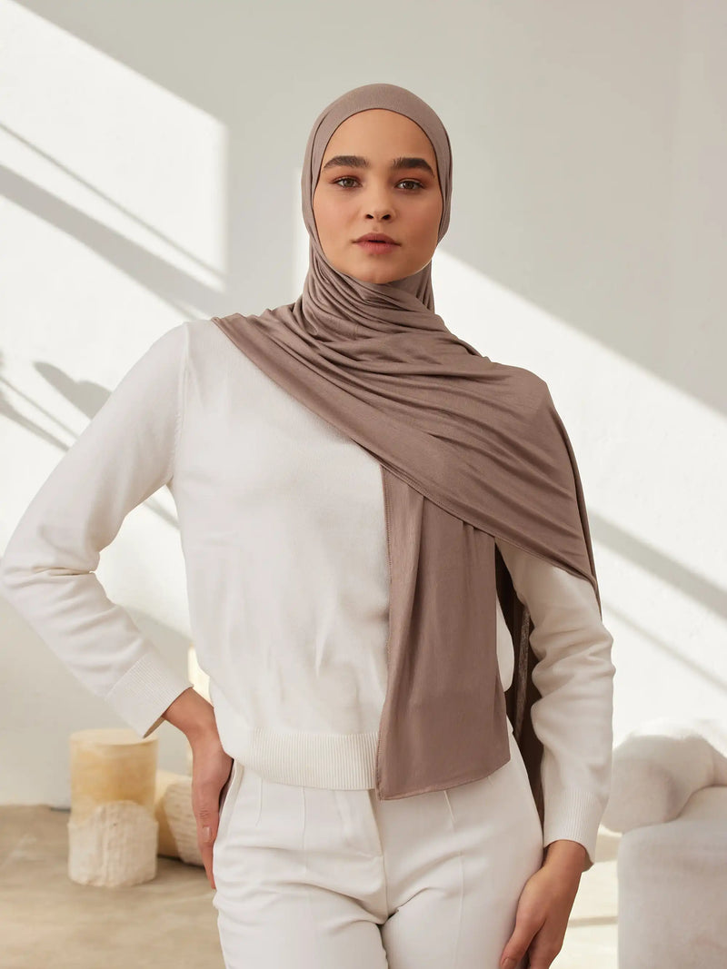 Premium Jersey Hijab - Desert