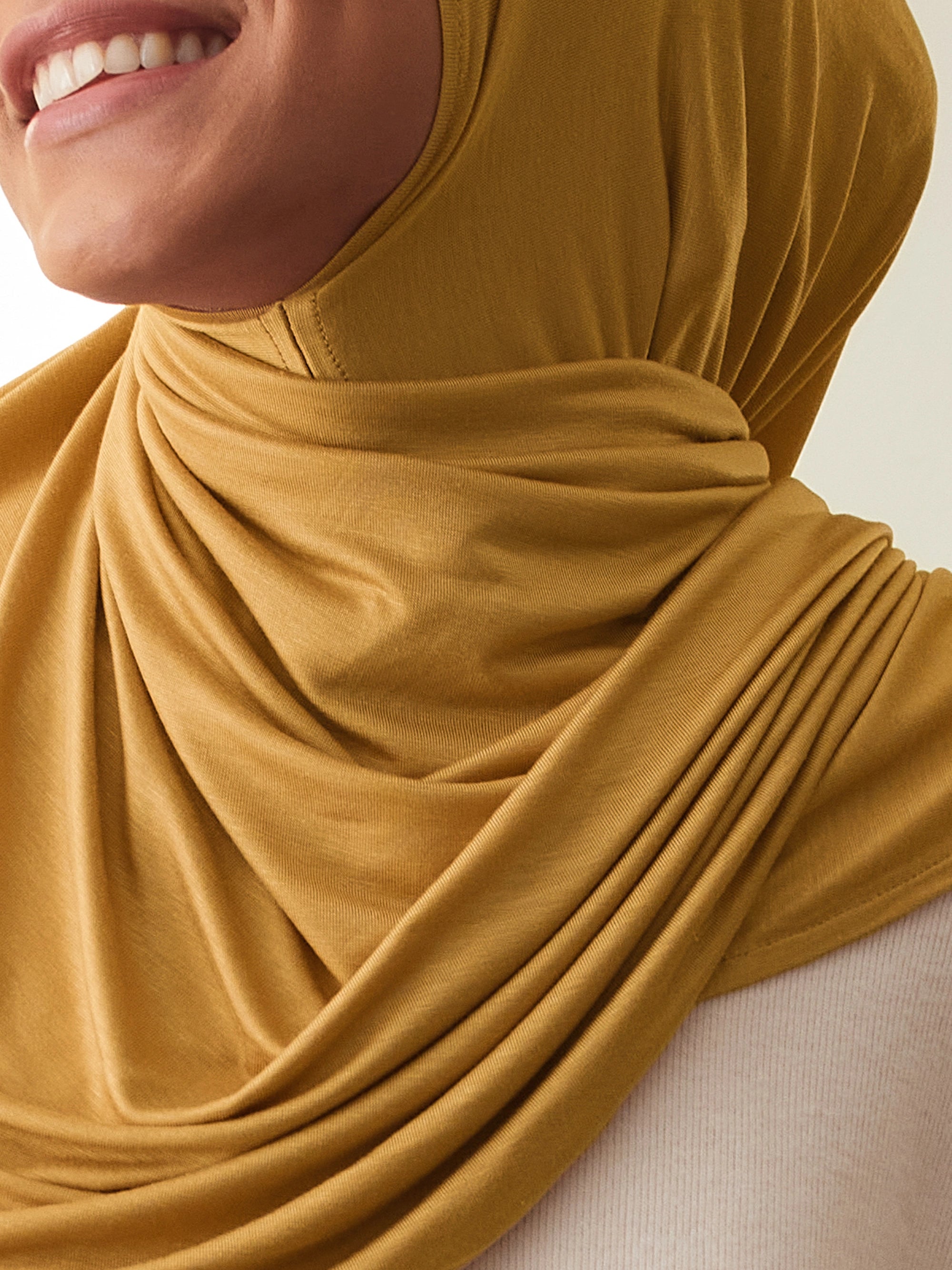 Small Instant Premium Jersey Hijabs - Mustard Yellow