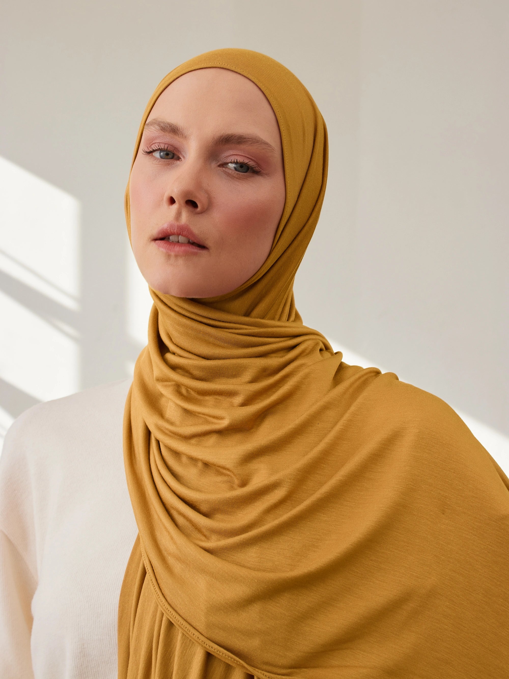 Premium Jersey Hijab - Mustard Yellow