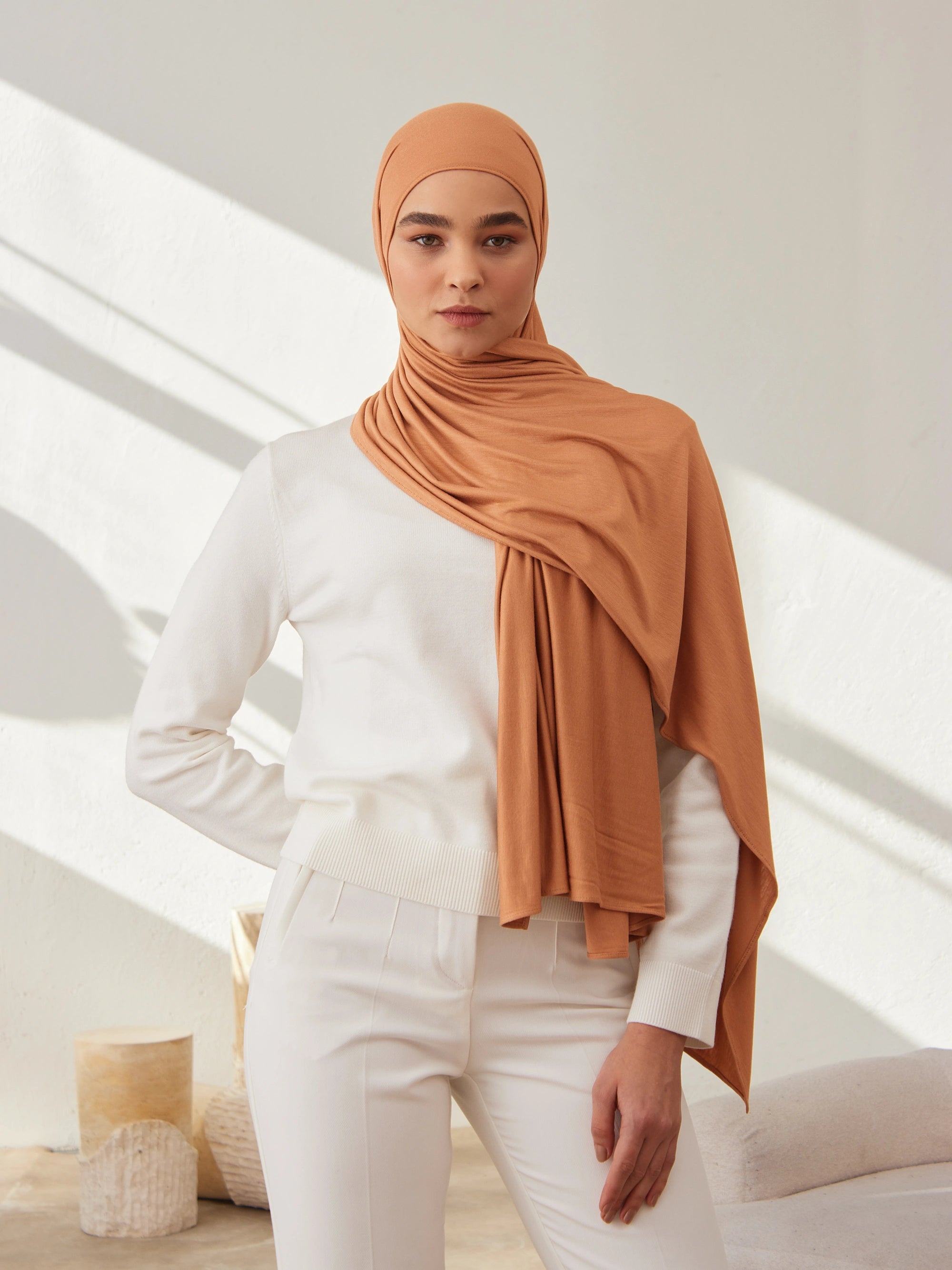 Premium Jersey Hijab - Caramel