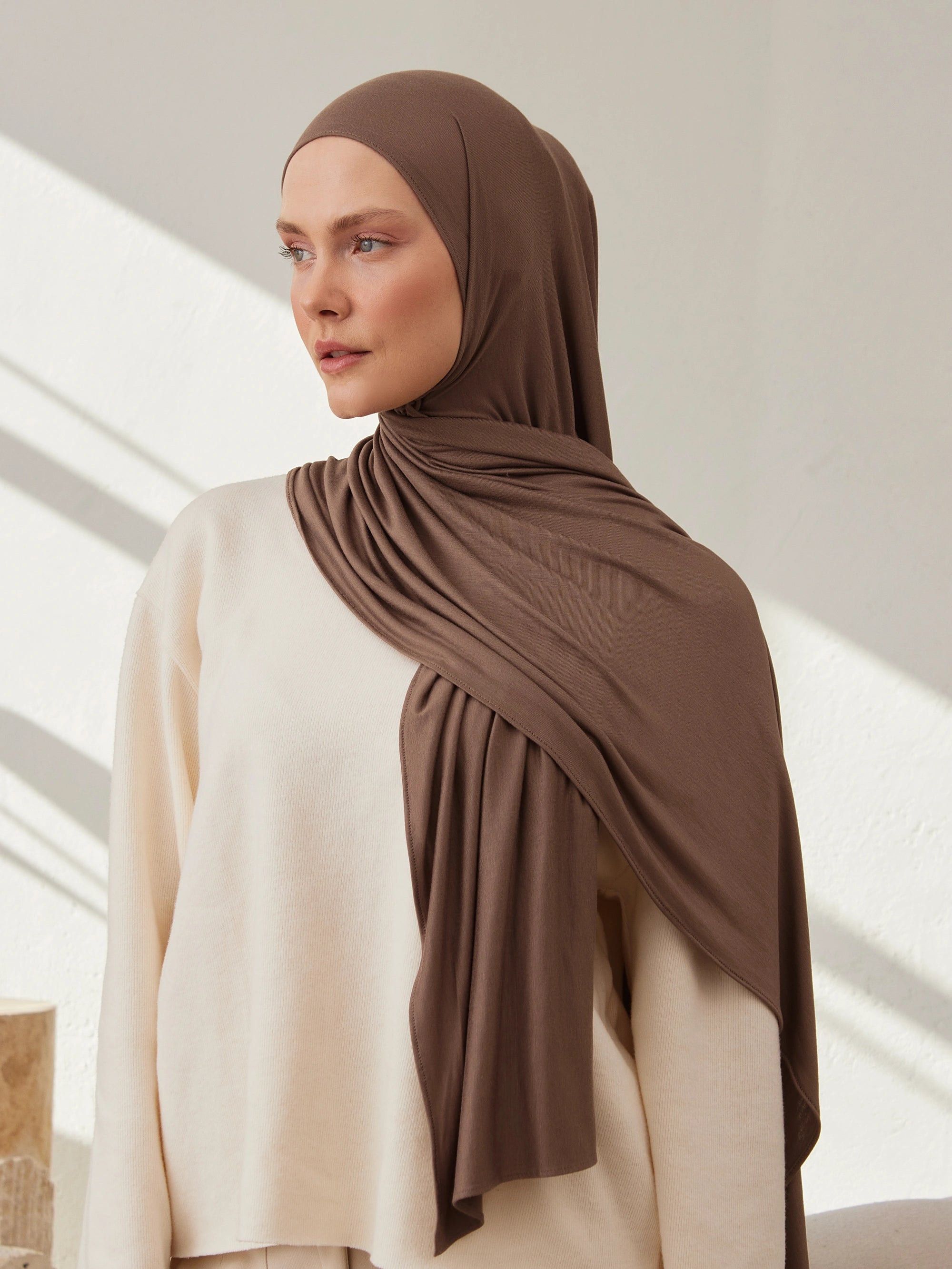 Premium Jersey Hijab - Cocoa Brown