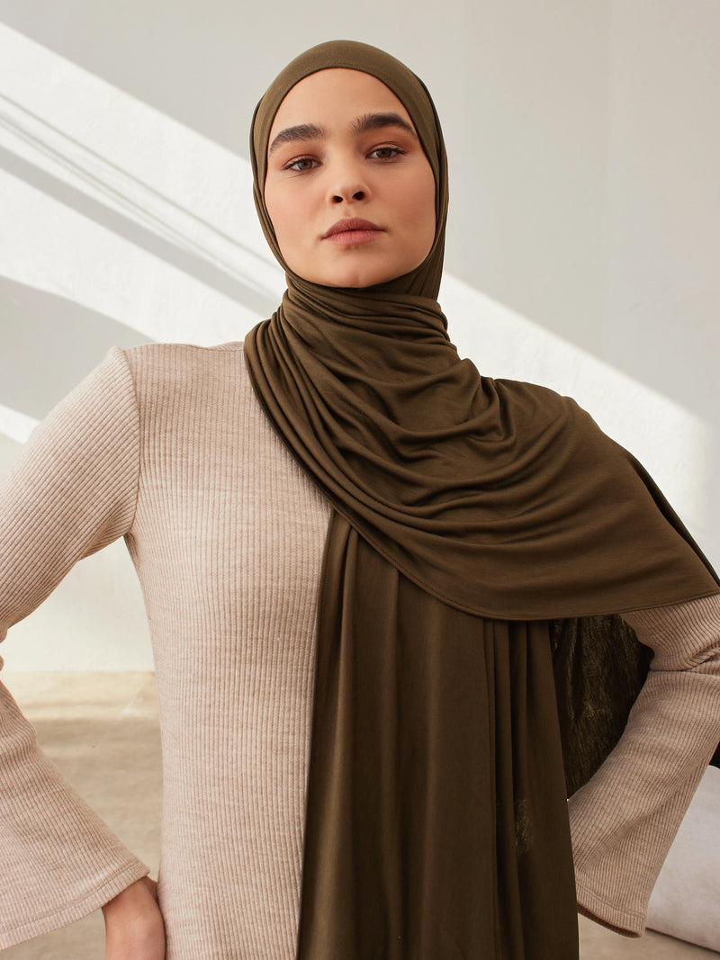 Premium Jersey Hijab - Earth