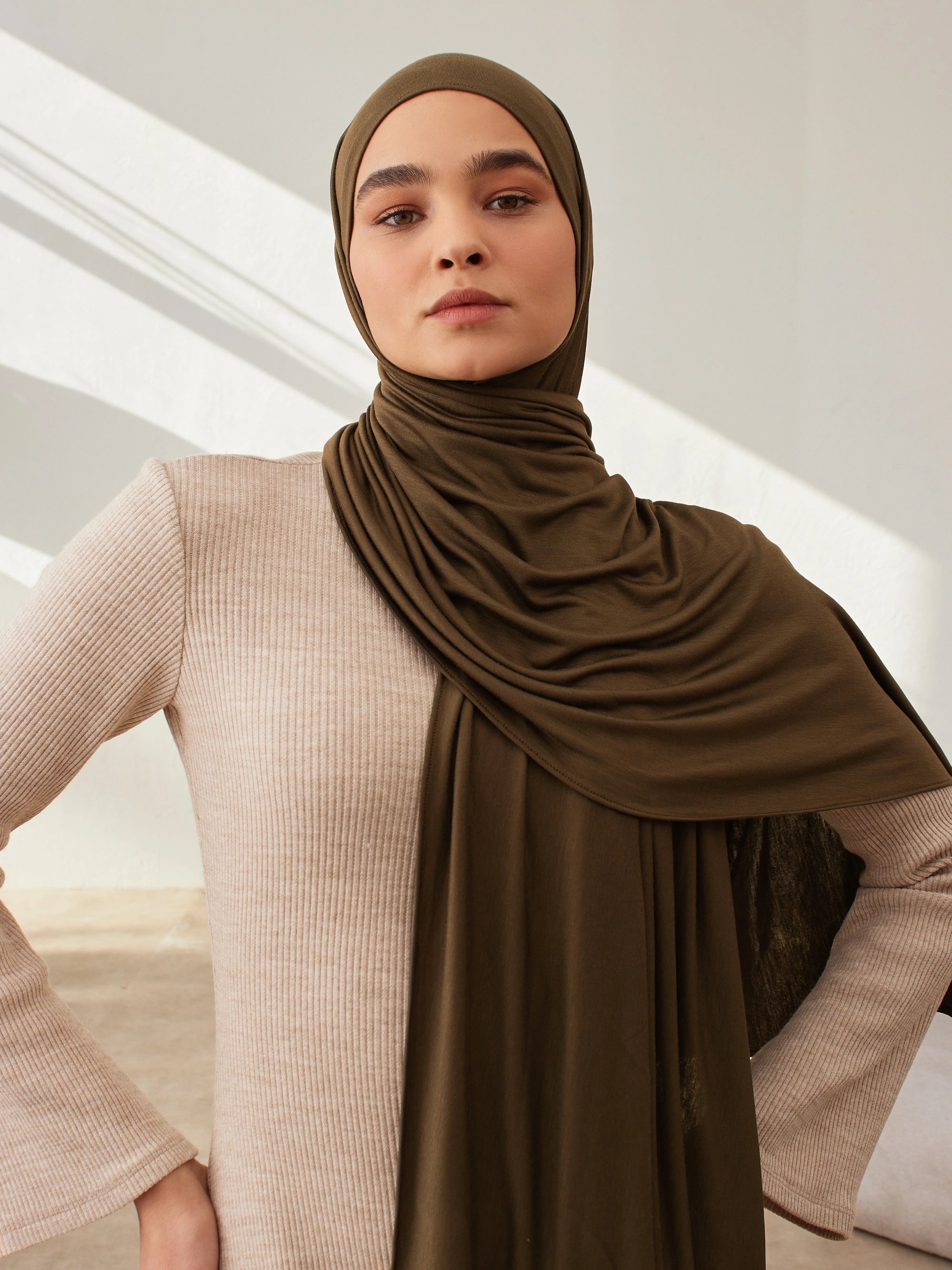 Small Premium Jersey Hijab - Earth