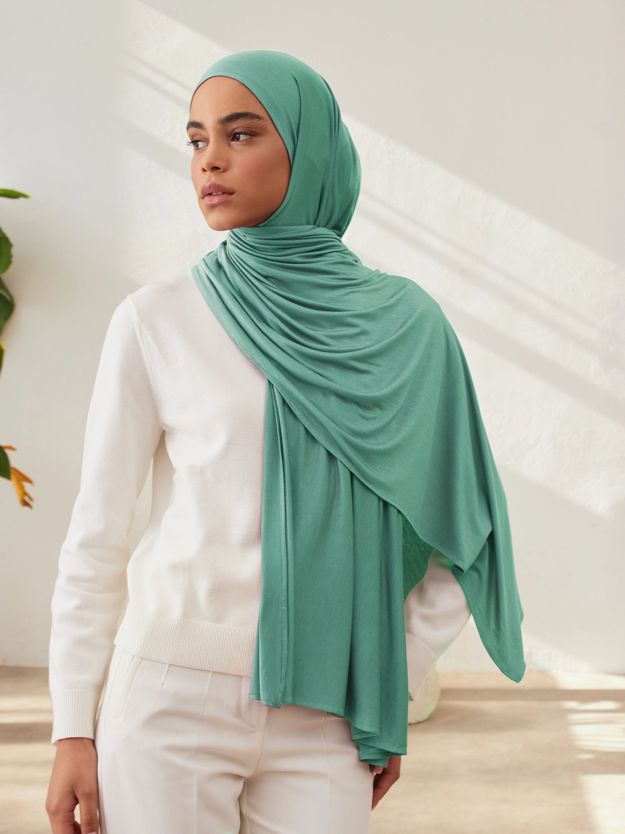 Premium Jersey Hijab - Sea Green
