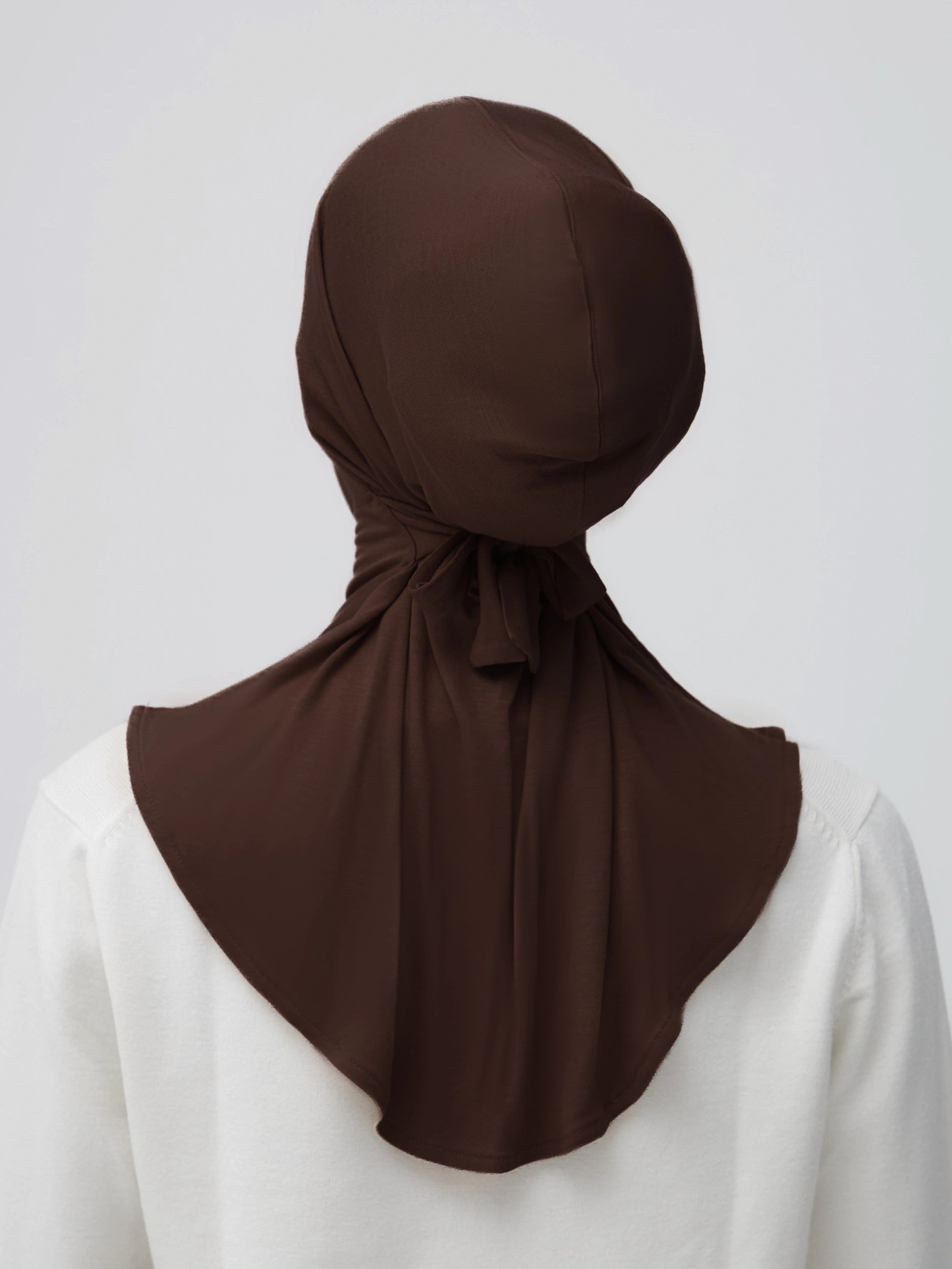 Tie Back Full Cover Underscarf - Coffee Bean