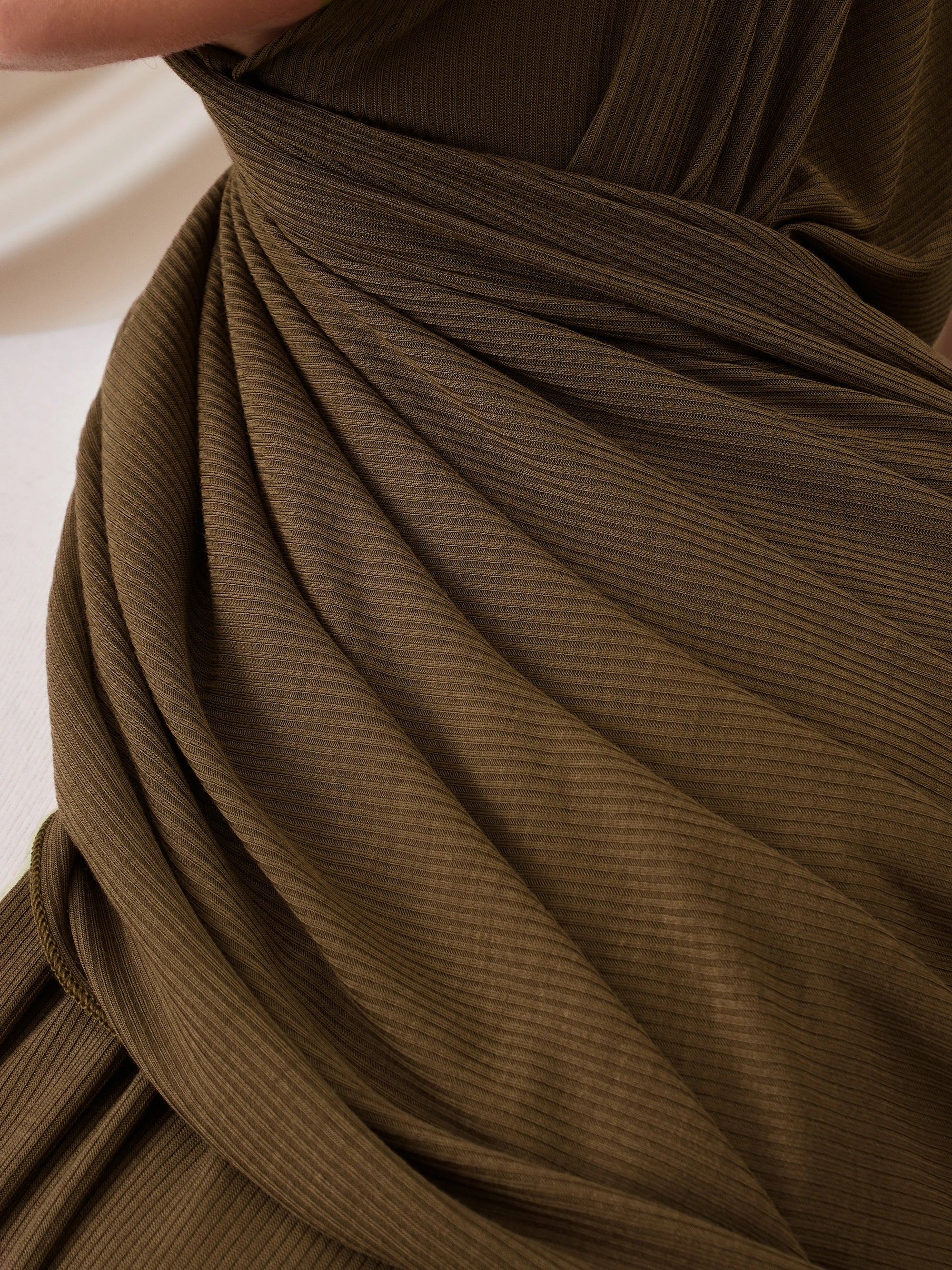 Ribbed Jersey Hijab - Military Green